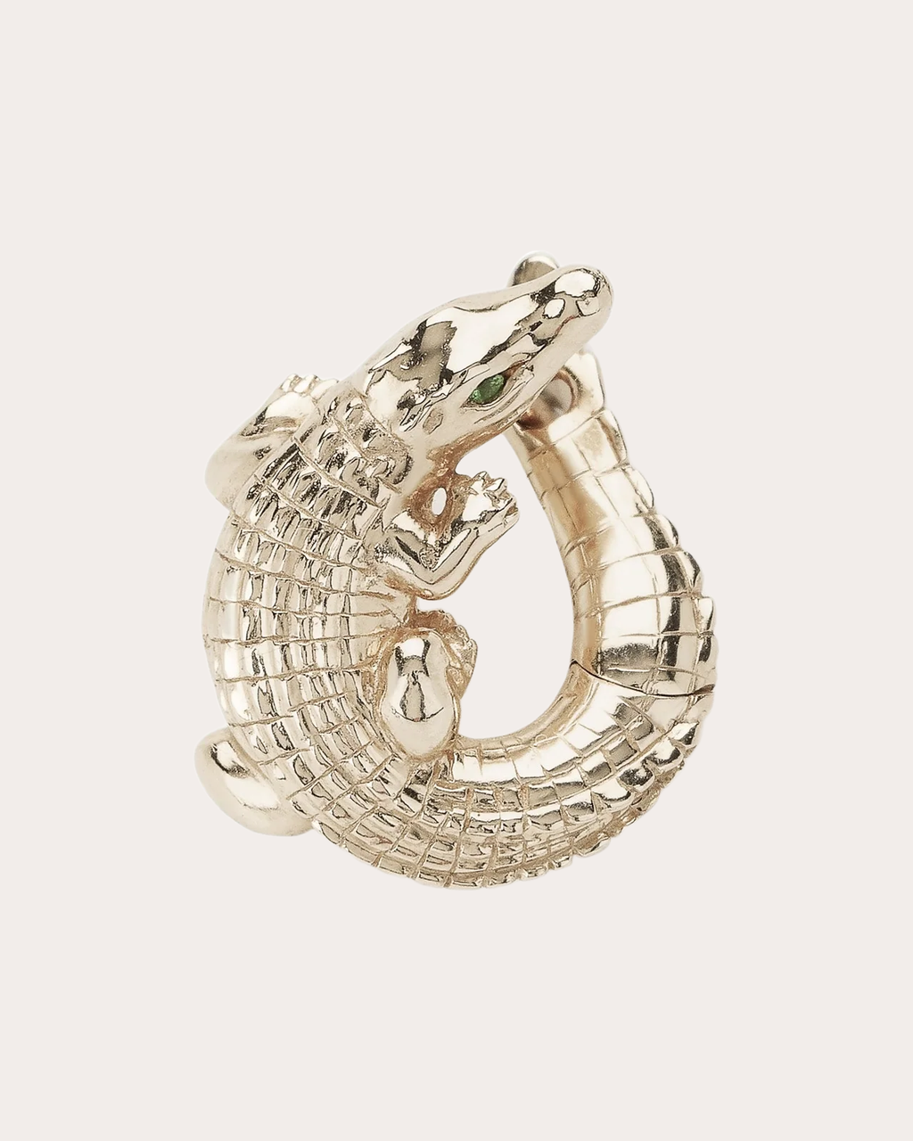 Alligator Twist 18K Gold Tsavorite Single Earring