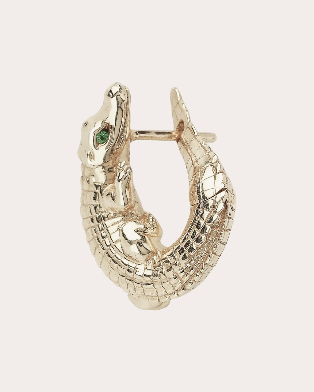 Alligator Twist 18K Gold Tsavorite Single Earring