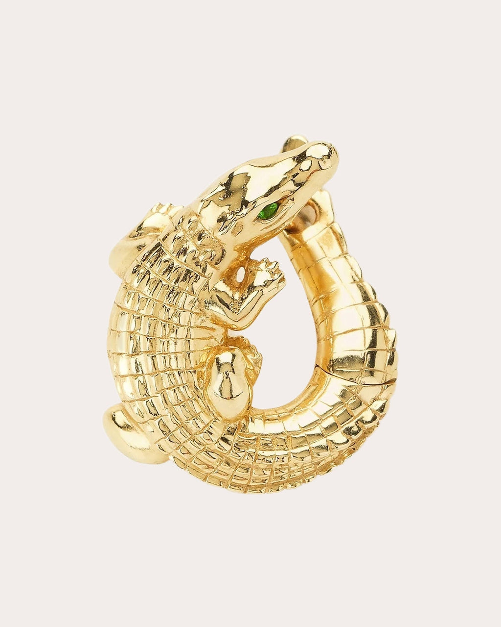 Alligator Twist 18K Gold Tsavorite Single Earring