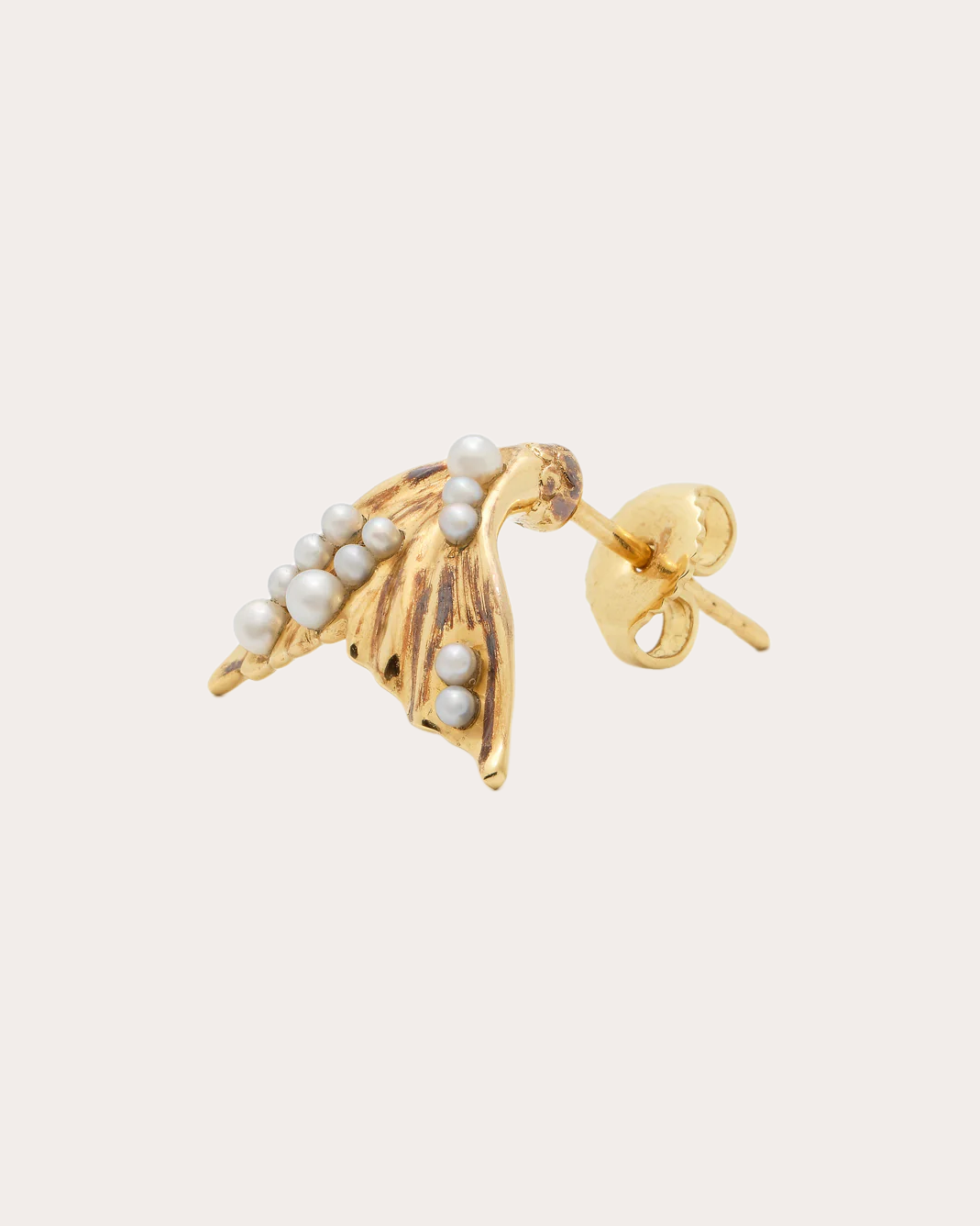 Flipper 18K Gold Pearl and Diamond Single Earring