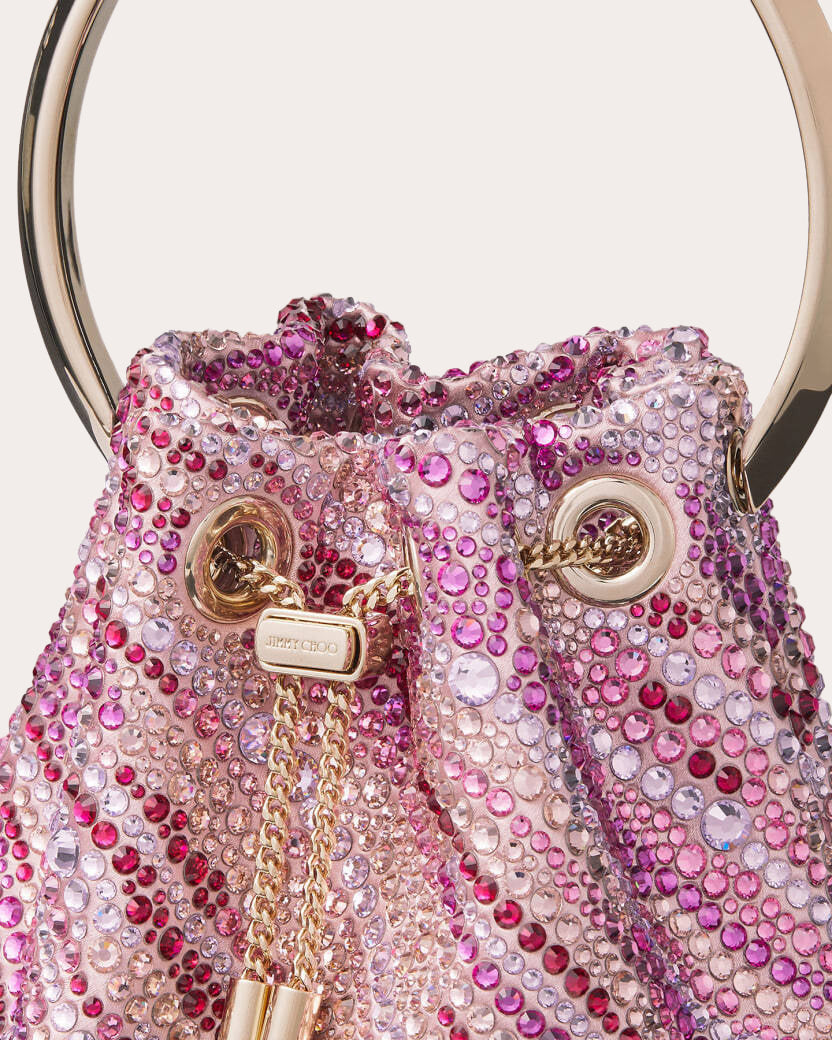 Bon Bon Crystal-Embellished Satin Bucket Bag