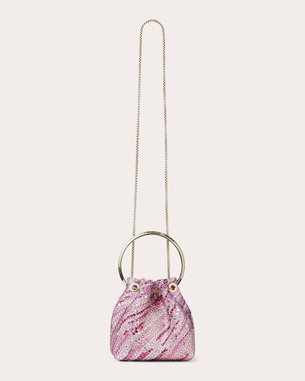 Bon Bon Crystal-Embellished Satin Bucket Bag
