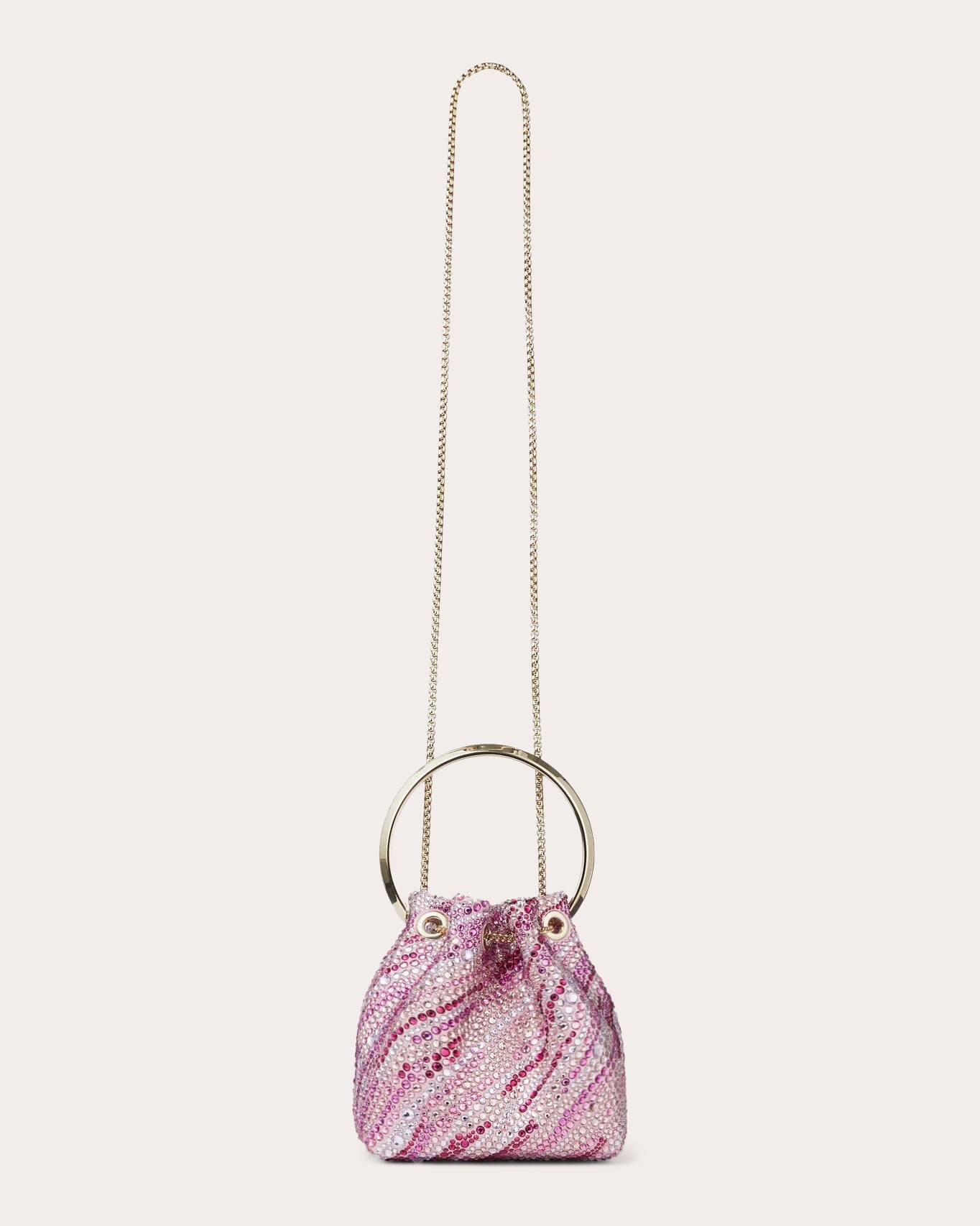 Bon Bon Crystal-Embellished Satin Bucket Bag