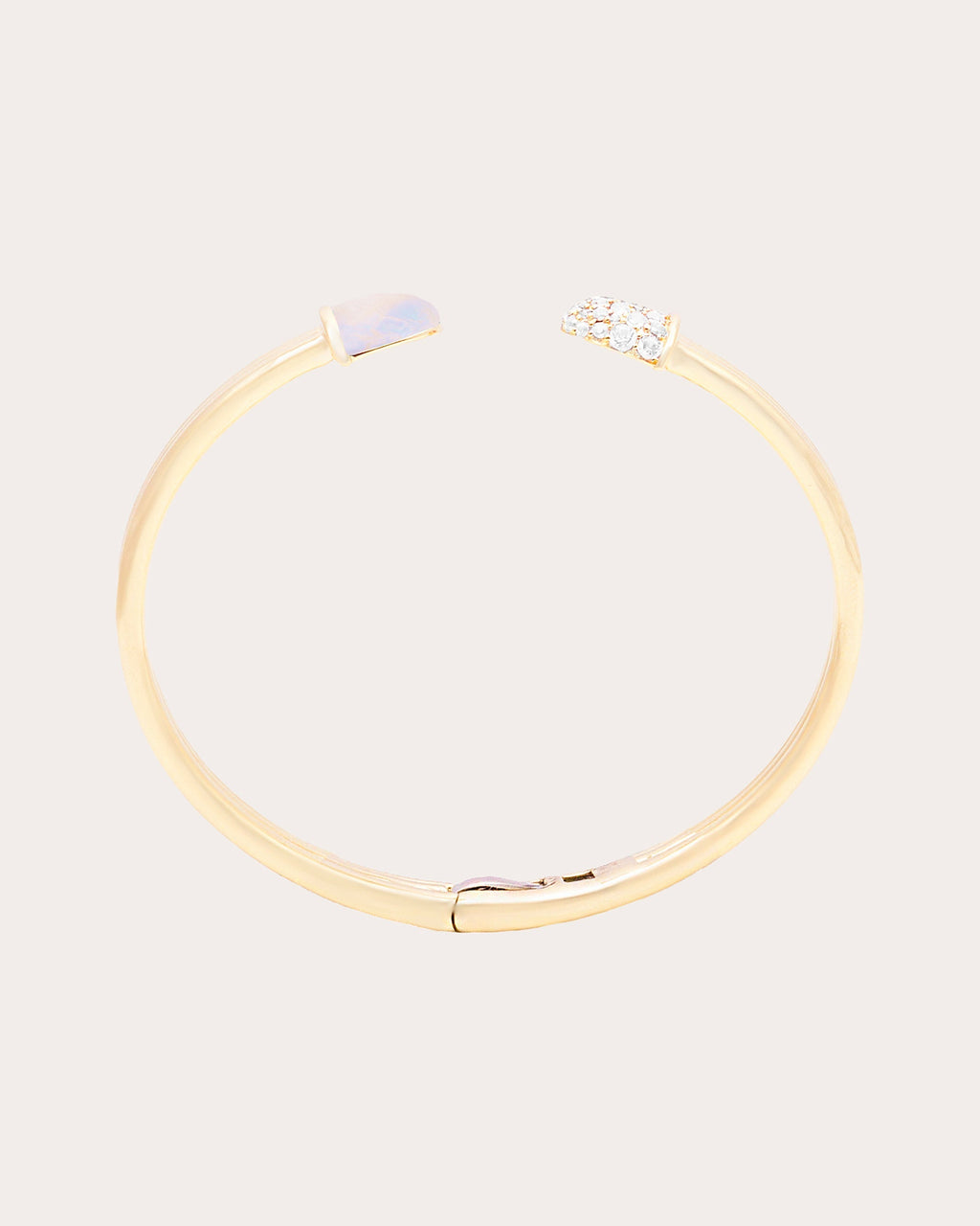 Found Cap 14K Gold Moonstone and Diamond Cuff