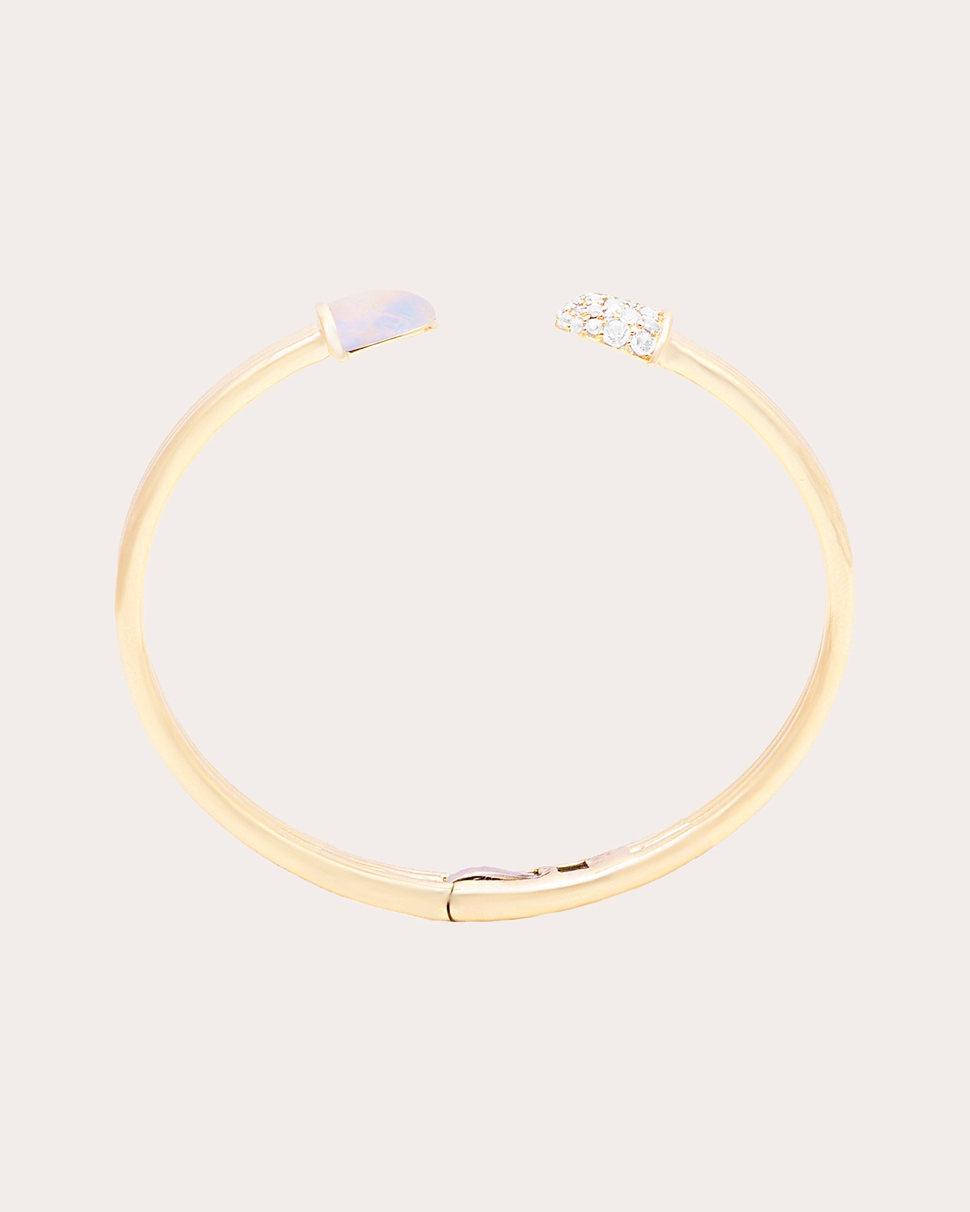 Found Cap 14K Gold Moonstone and Diamond Cuff