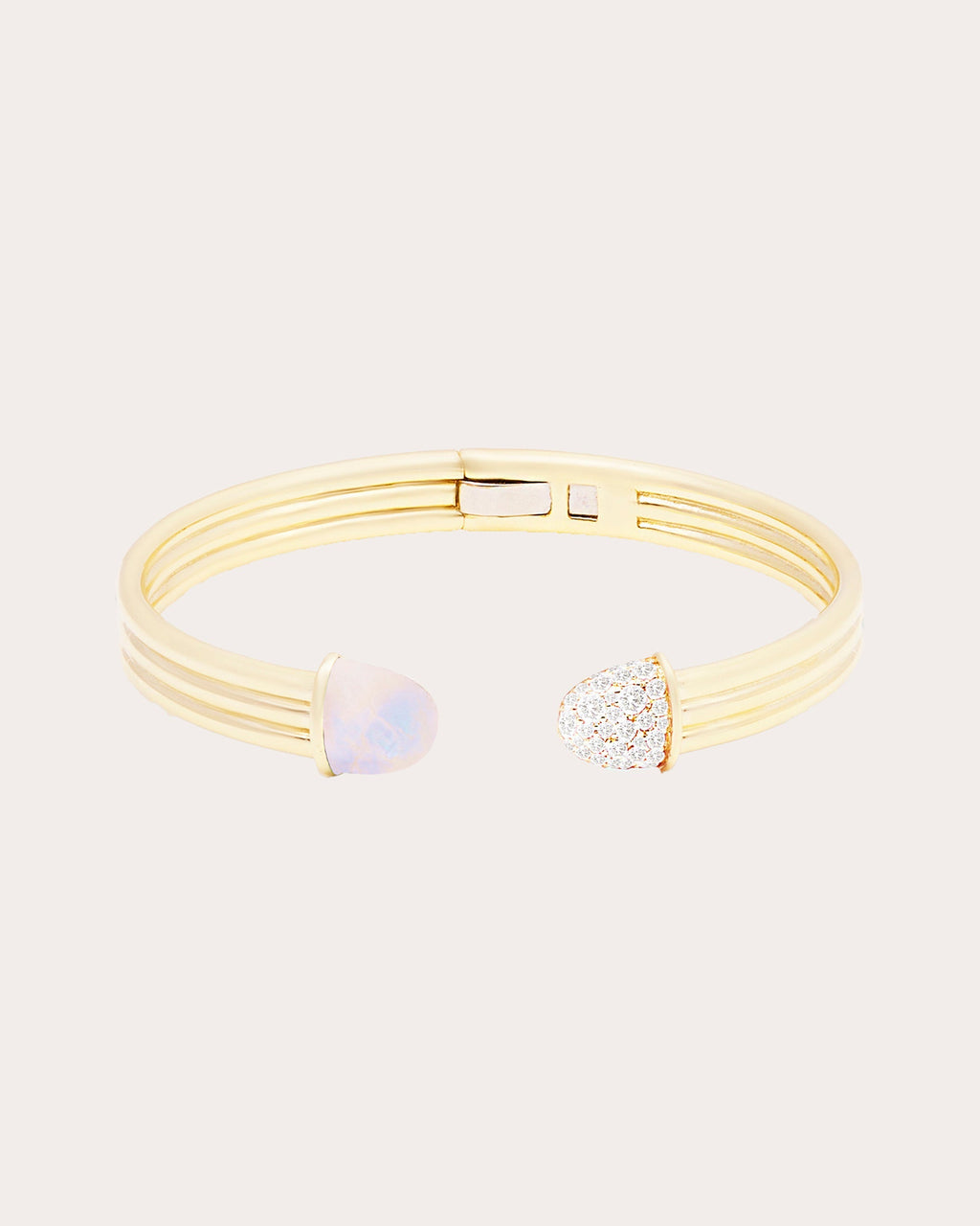 Found Cap 14K Gold Moonstone and Diamond Cuff