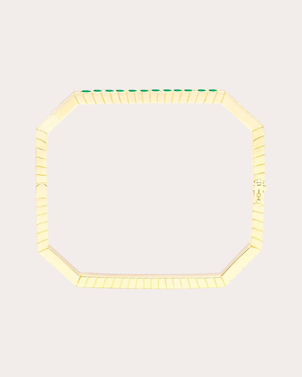 Spark 14K Gold Emerald Octagon Bangle