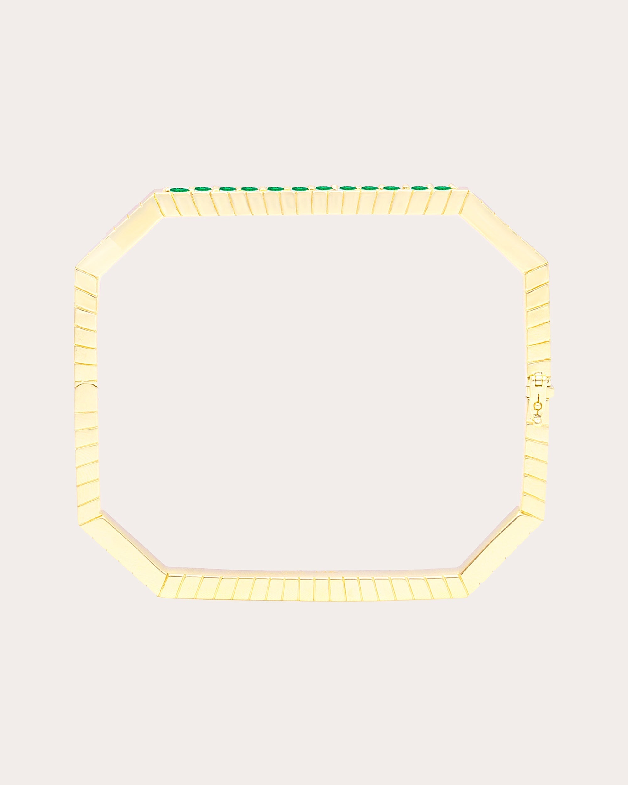 Spark 14K Gold Emerald Octagon Bangle