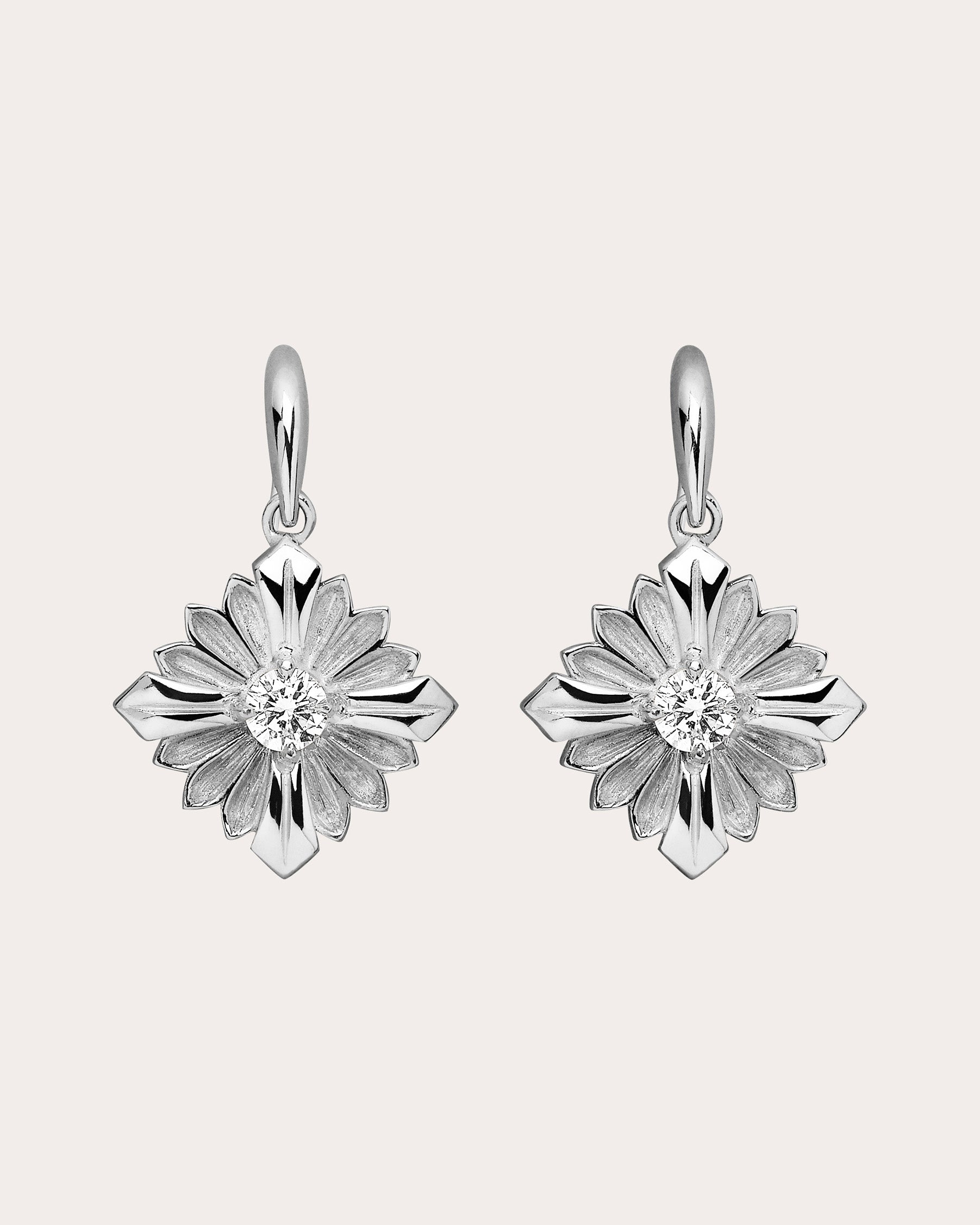 Stamp 18K Gold Diamond Earrings