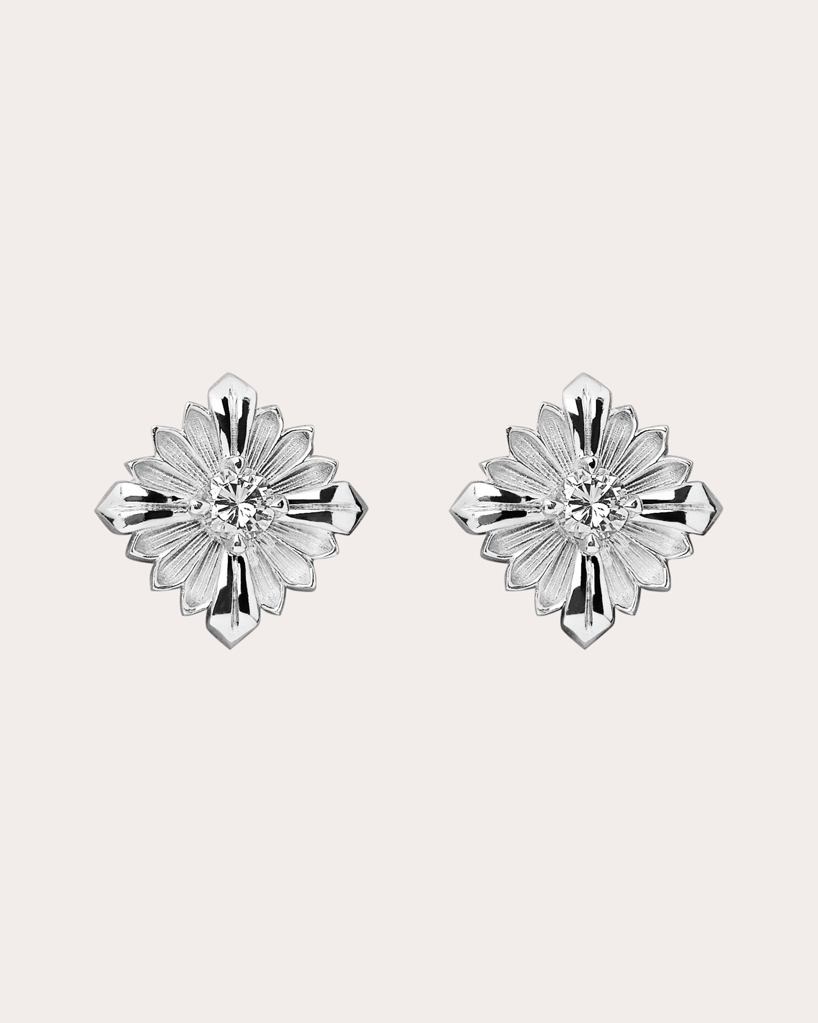 Stamp 18K Gold Diamond Earrings