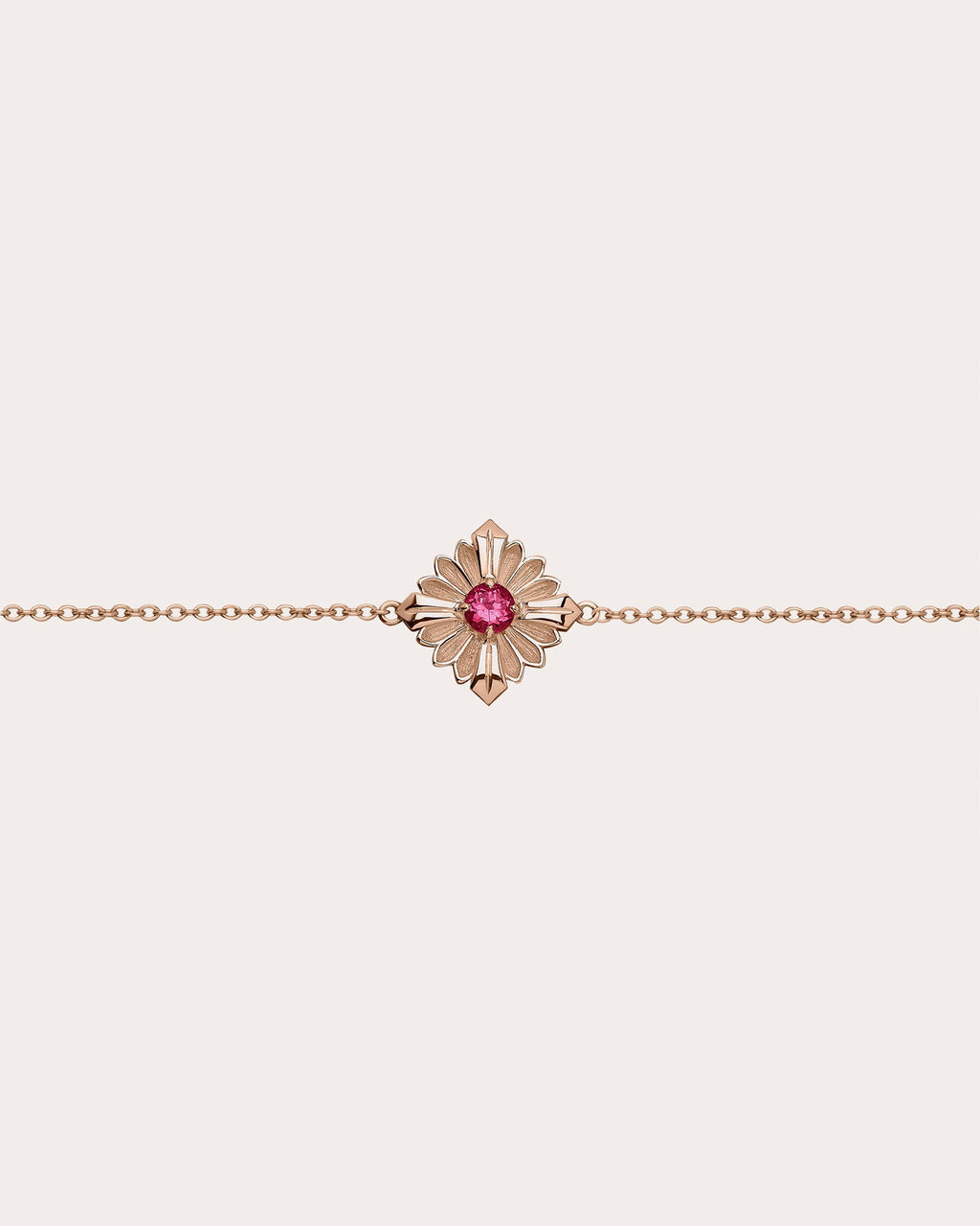 Stamp 18K Gold Rubellite Bracelet
