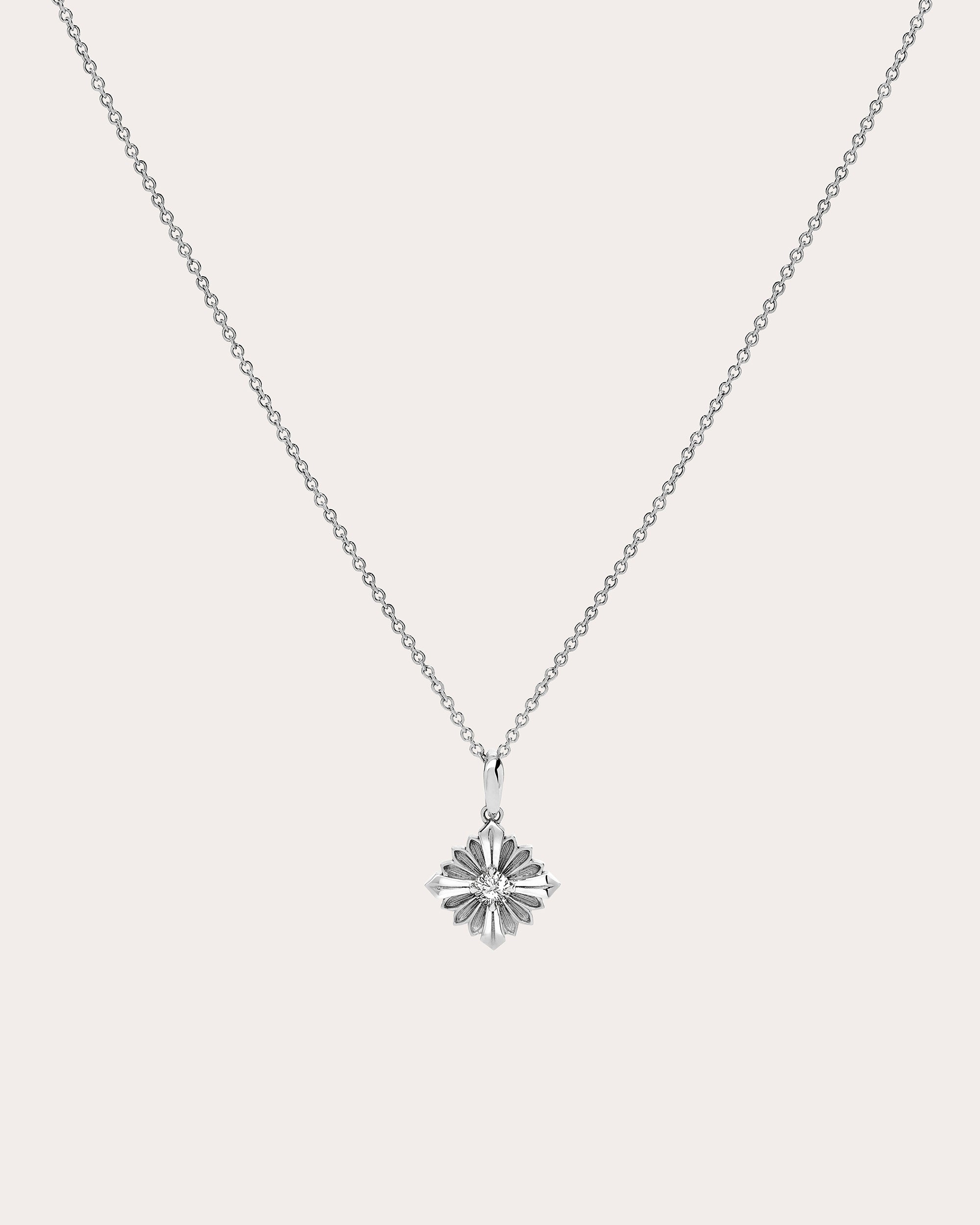 Stamp 18K Gold Diamond Pendant Necklace