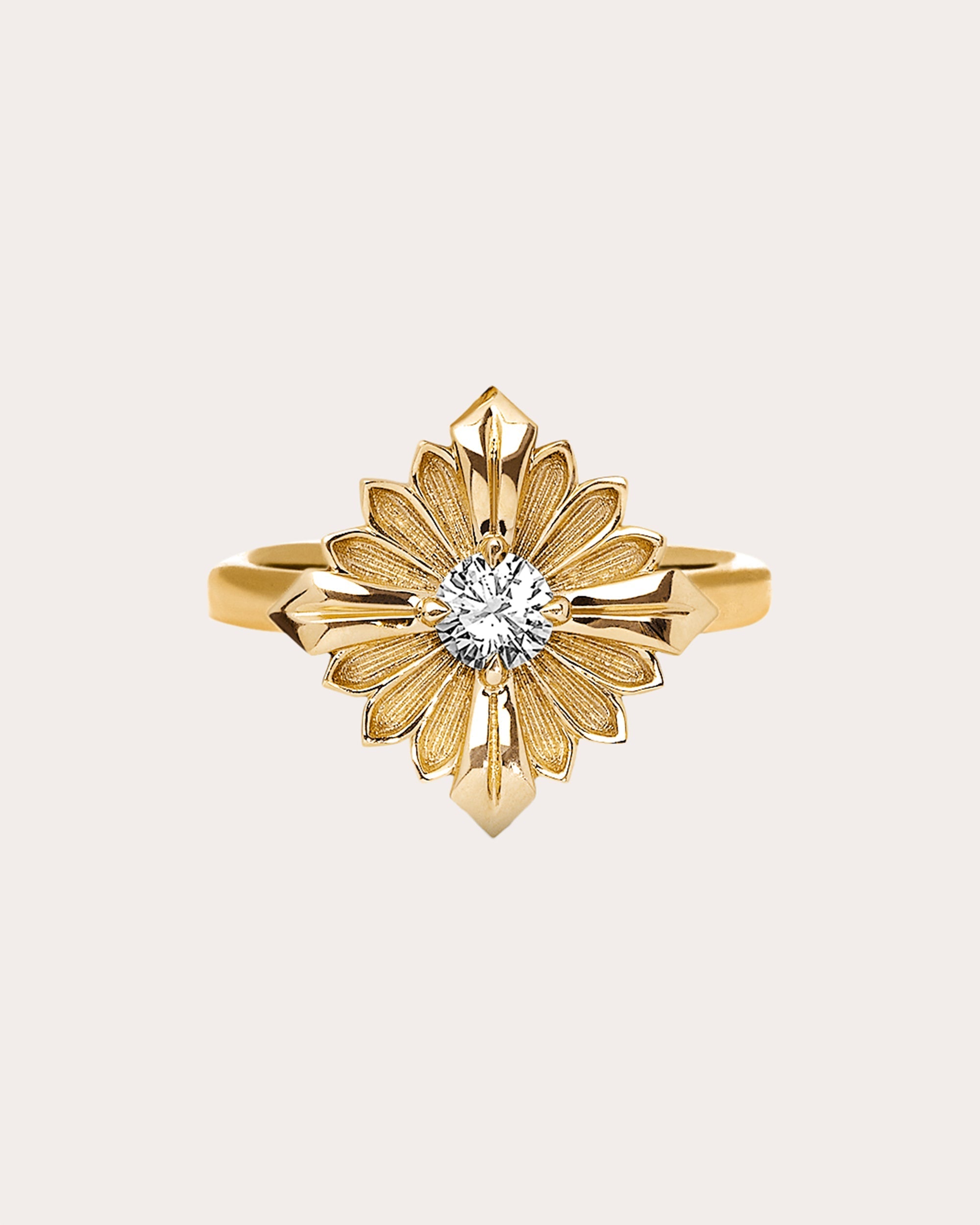 Stamp 18K Gold Diamond Ring