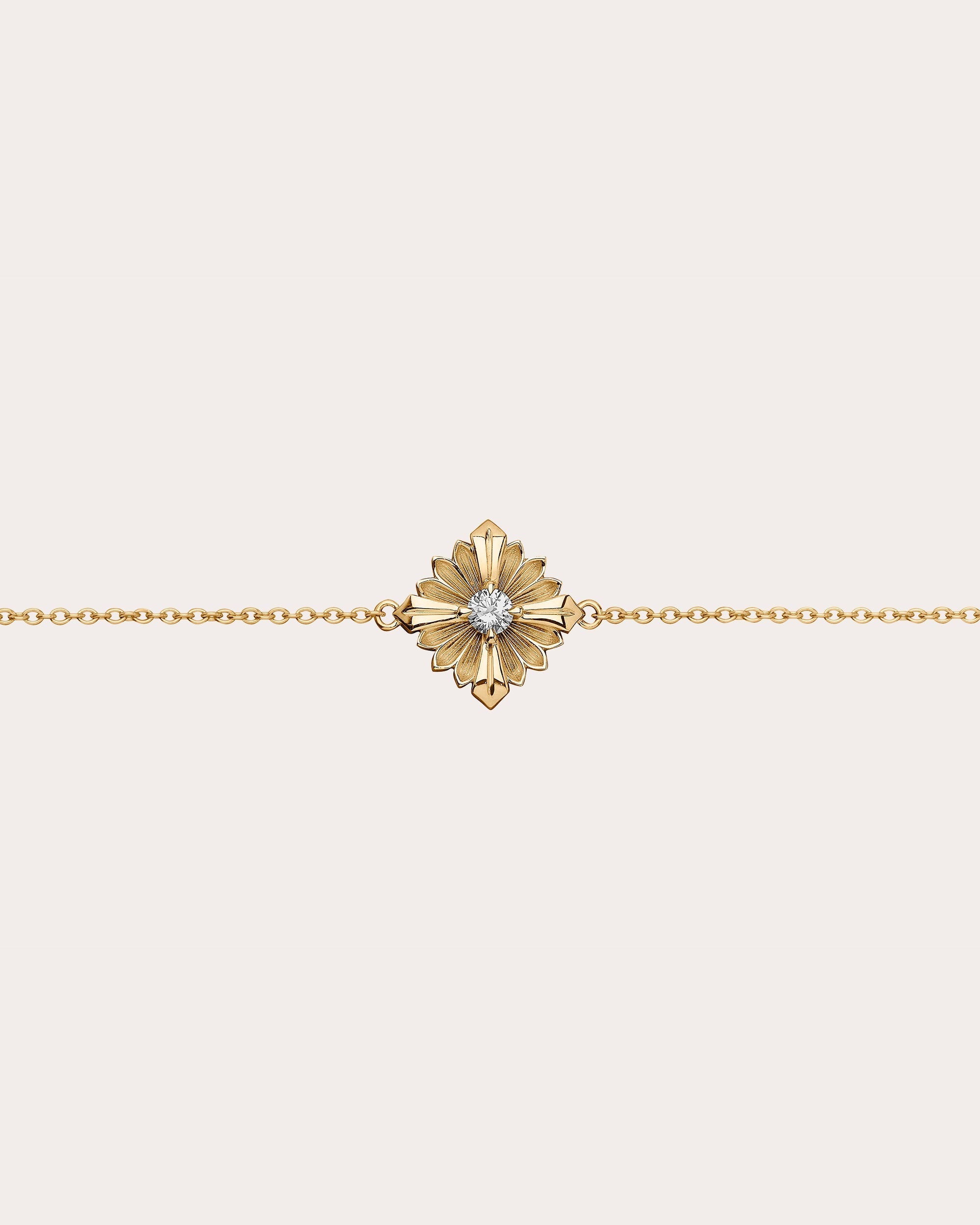 Stamp 18K Gold Diamond Bracelet