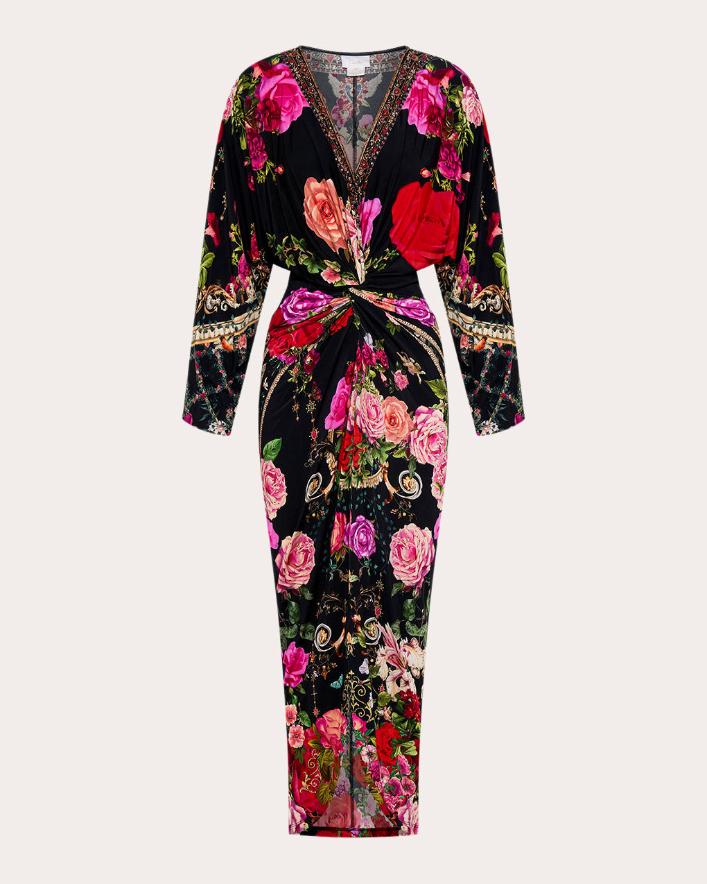 Long Split-Front Twist Dress