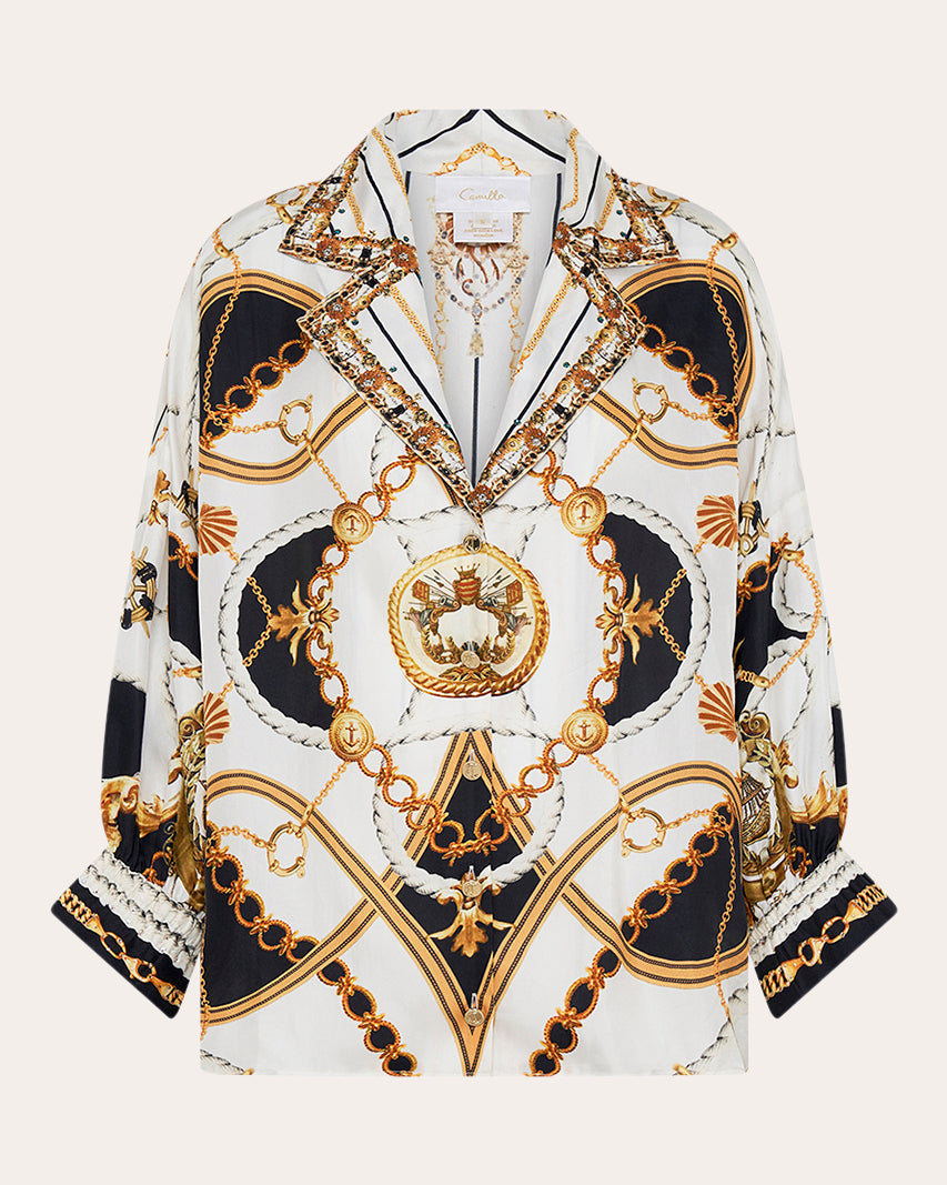 Gathered-Cuff Shirt