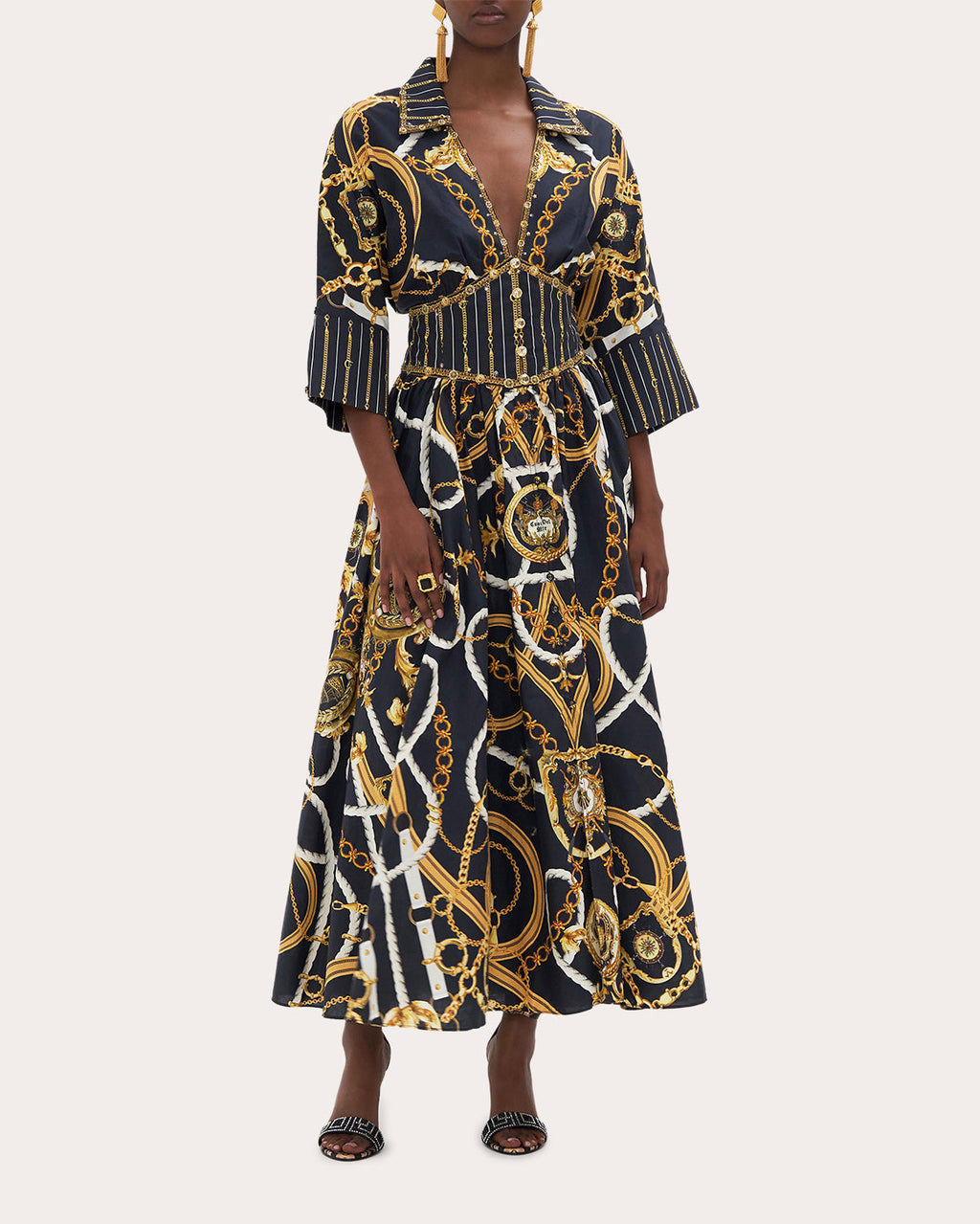 Shaped-Waist Midi Dress