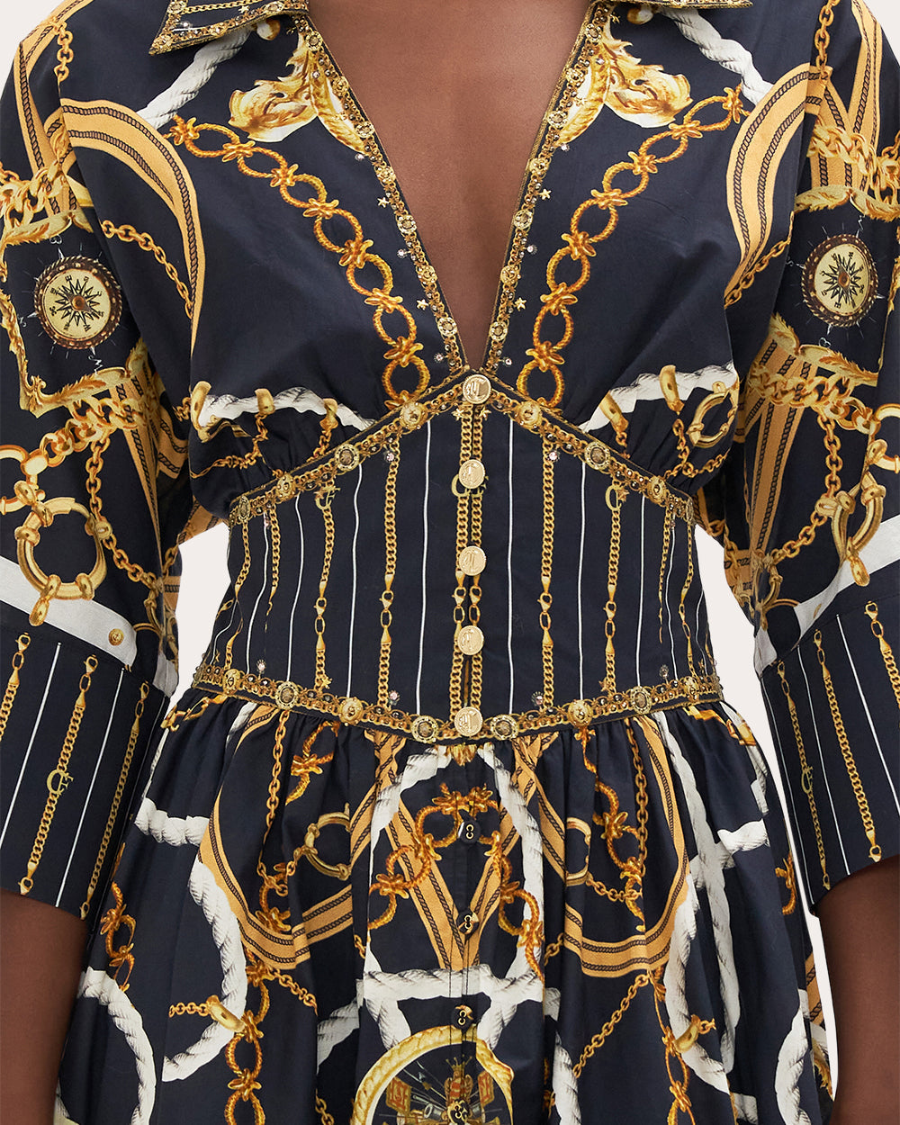 Shaped-Waist Midi Dress