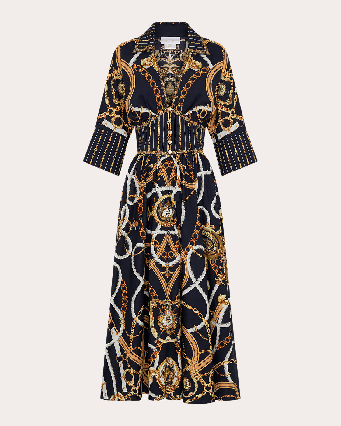 Shaped-Waist Midi Dress