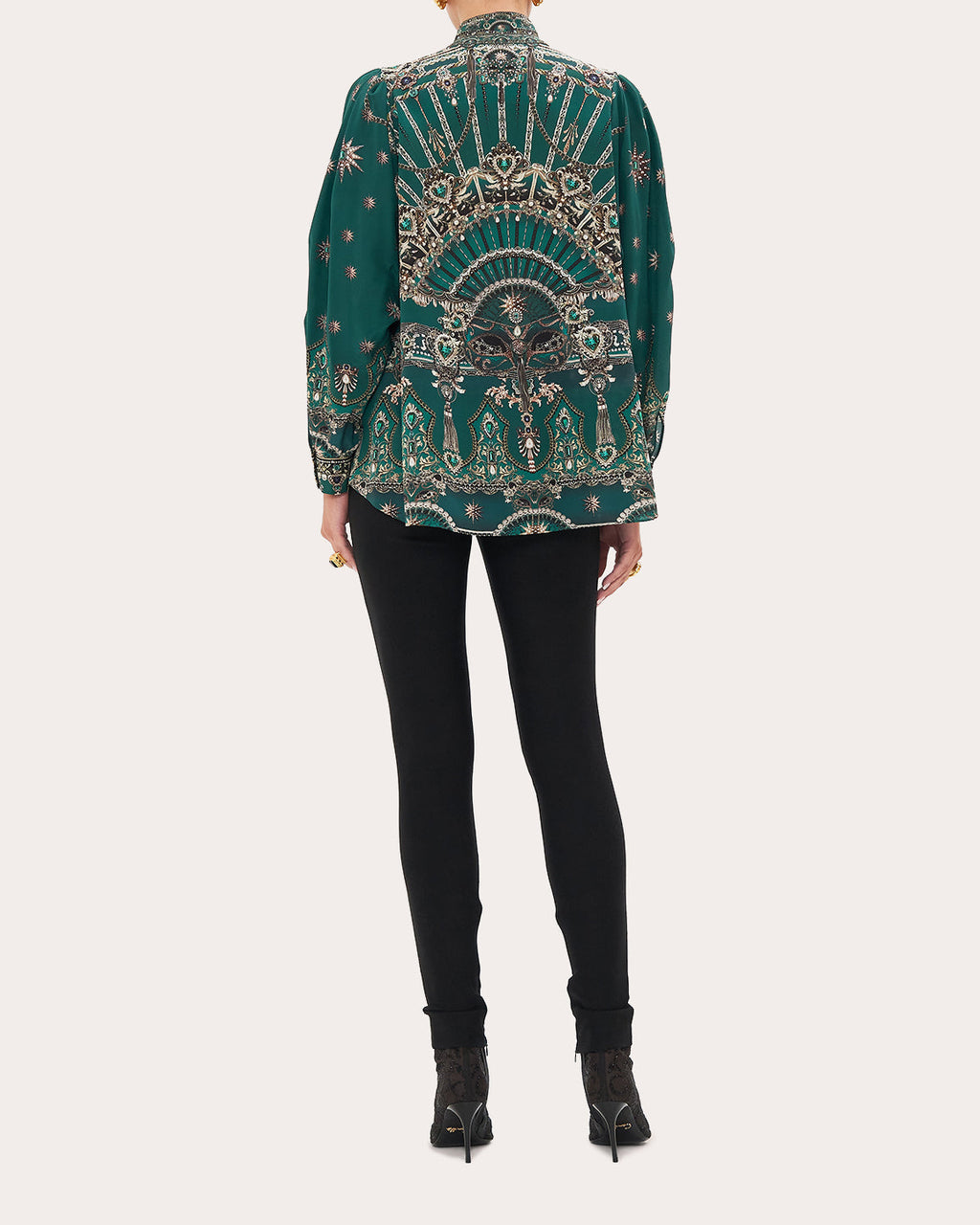 Blouson-Sleeve Swing Blouse