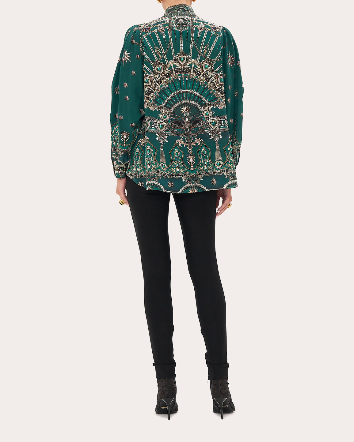 Blouson-Sleeve Swing Blouse