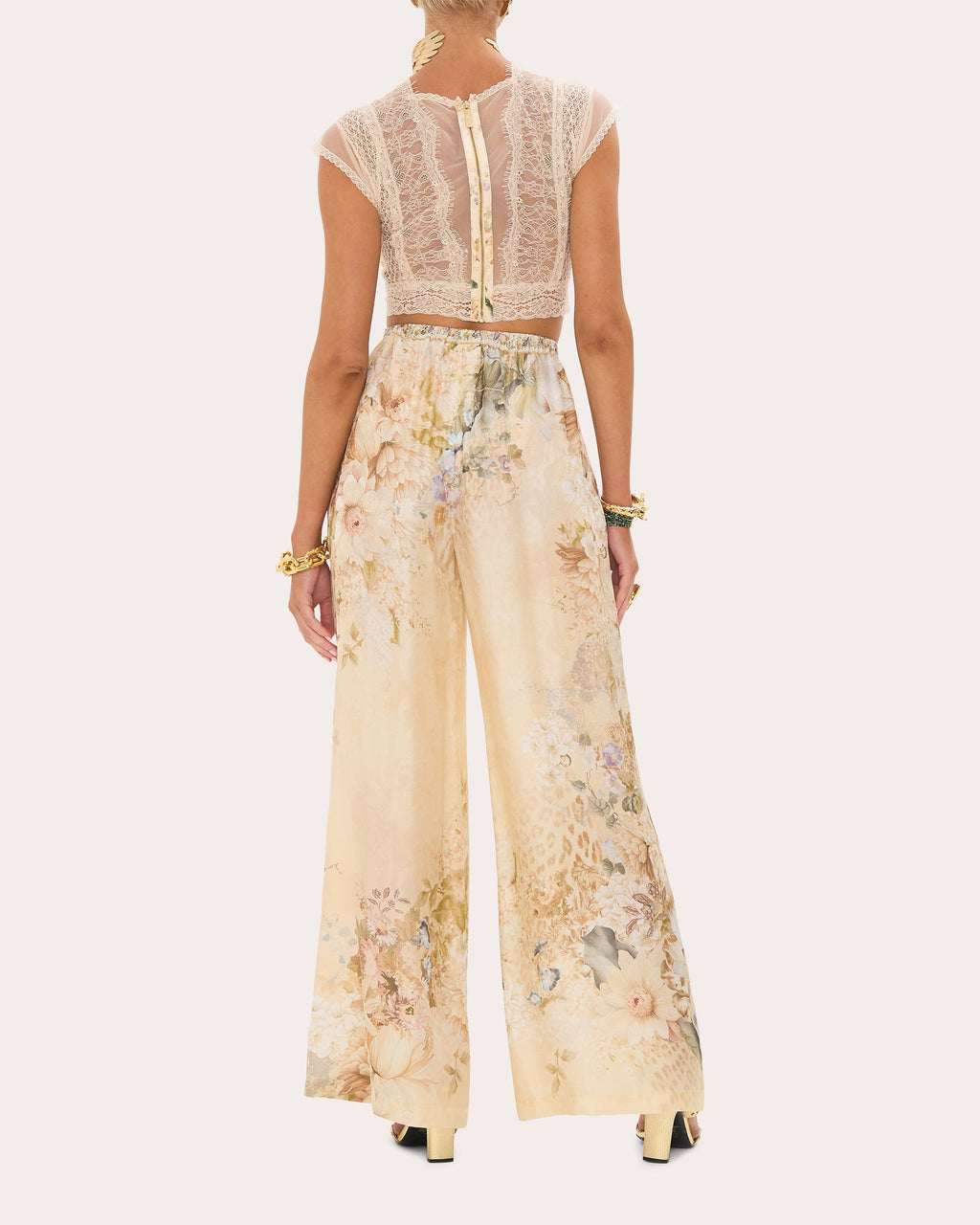 Printed Silk-Blend Wide-Leg Pants