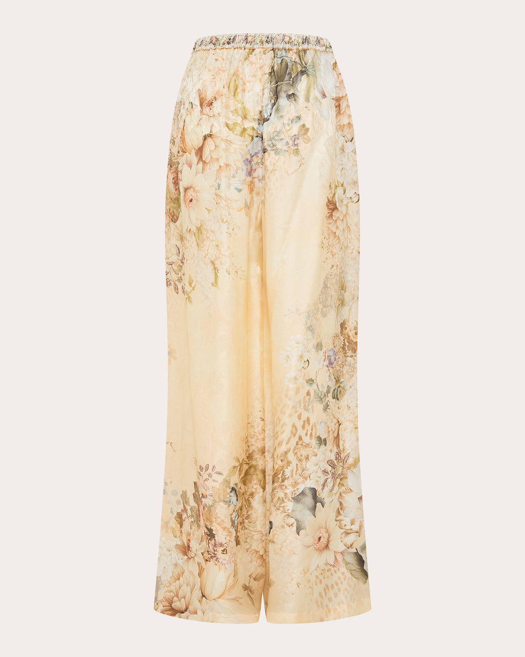 Printed Silk-Blend Wide-Leg Pants