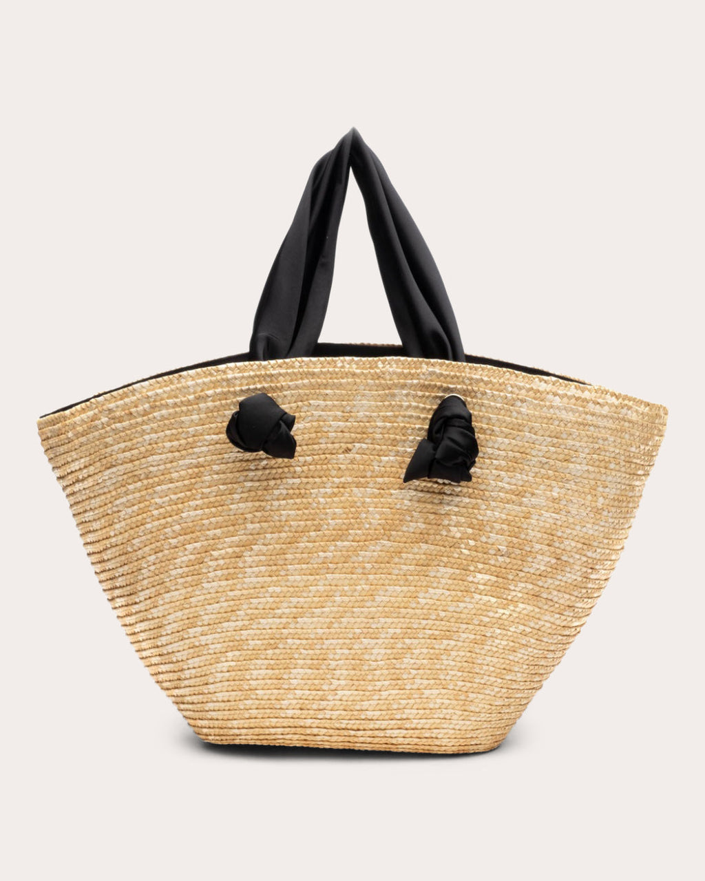 Carlotta Bow-Embellished Satin and Straw Tote