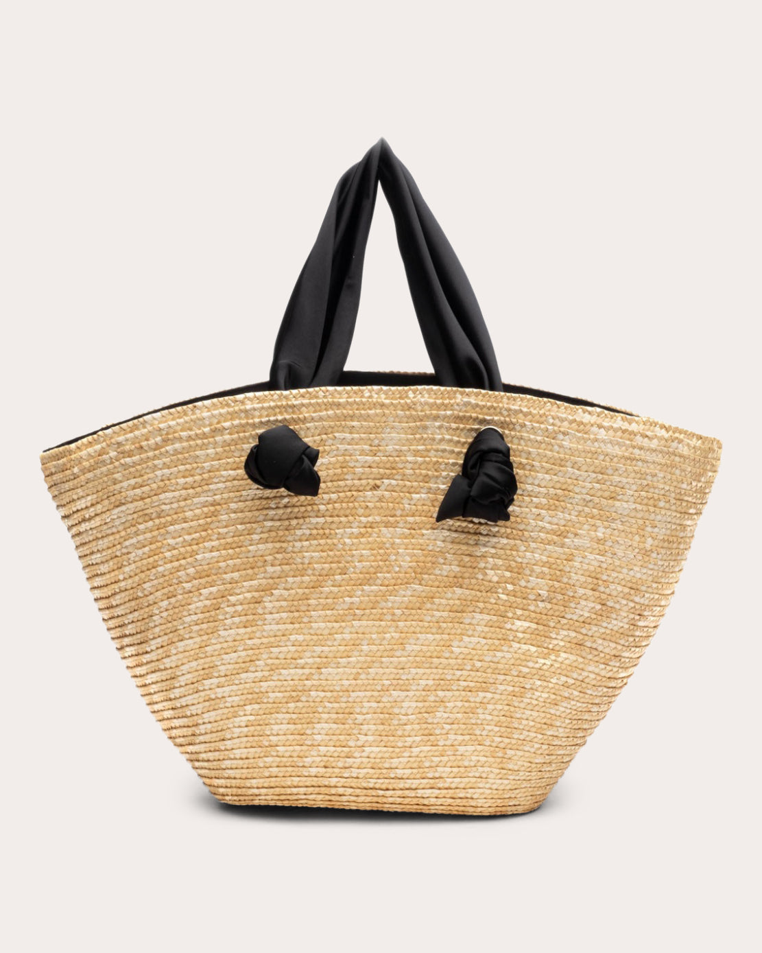 Carlotta Bow-Embellished Satin and Straw Tote