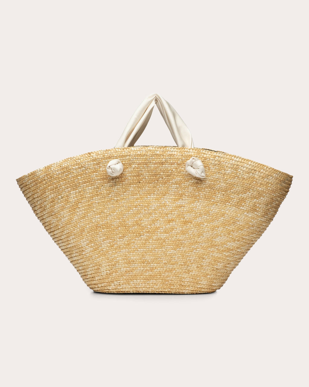 Carlotta Bow-Embellished Satin and Straw Tote