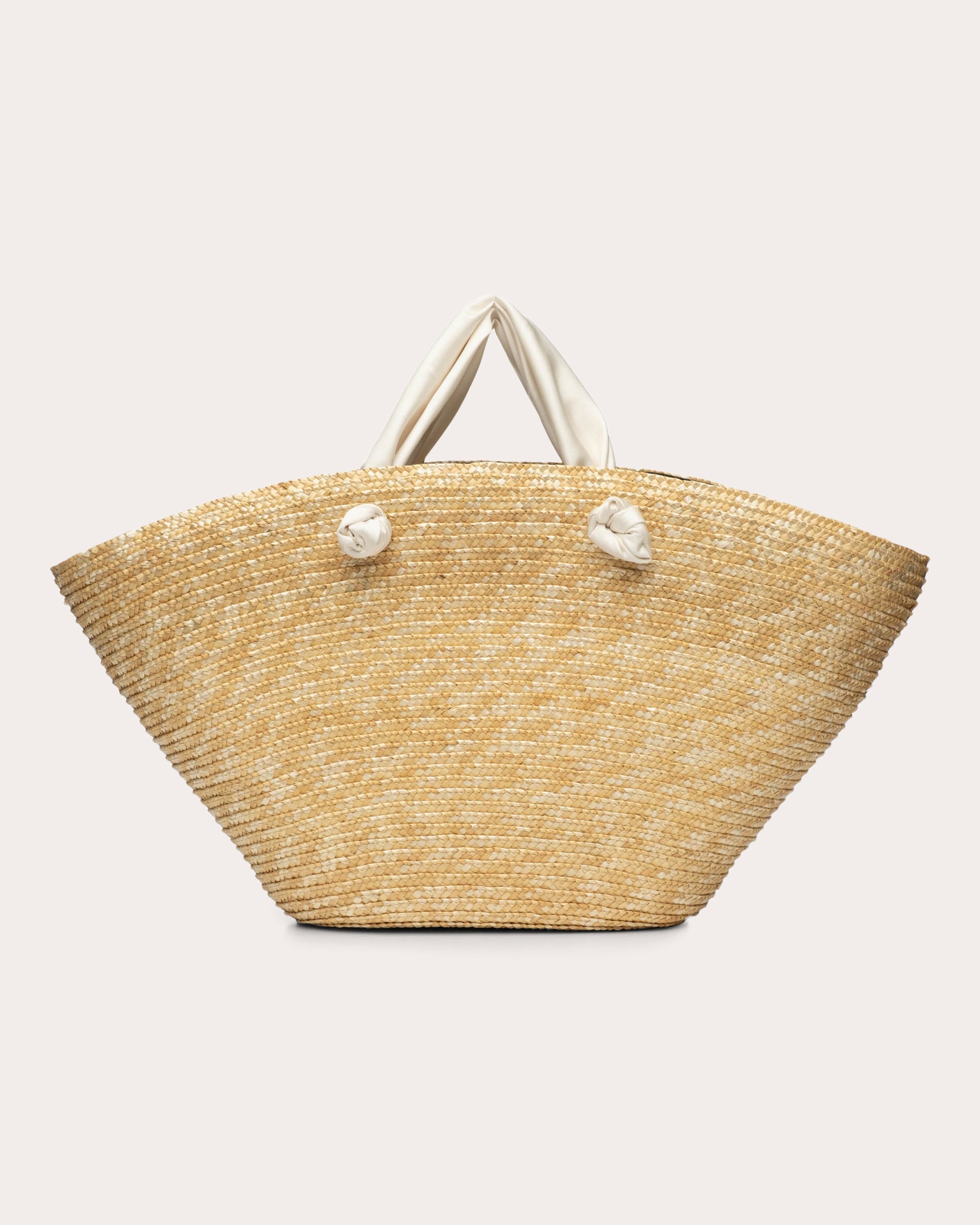 Carlotta Bow-Embellished Satin and Straw Tote