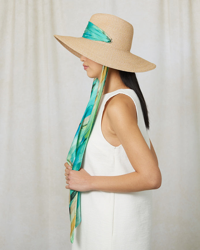 Cassidy Printed Satin-Trimmed Fedora