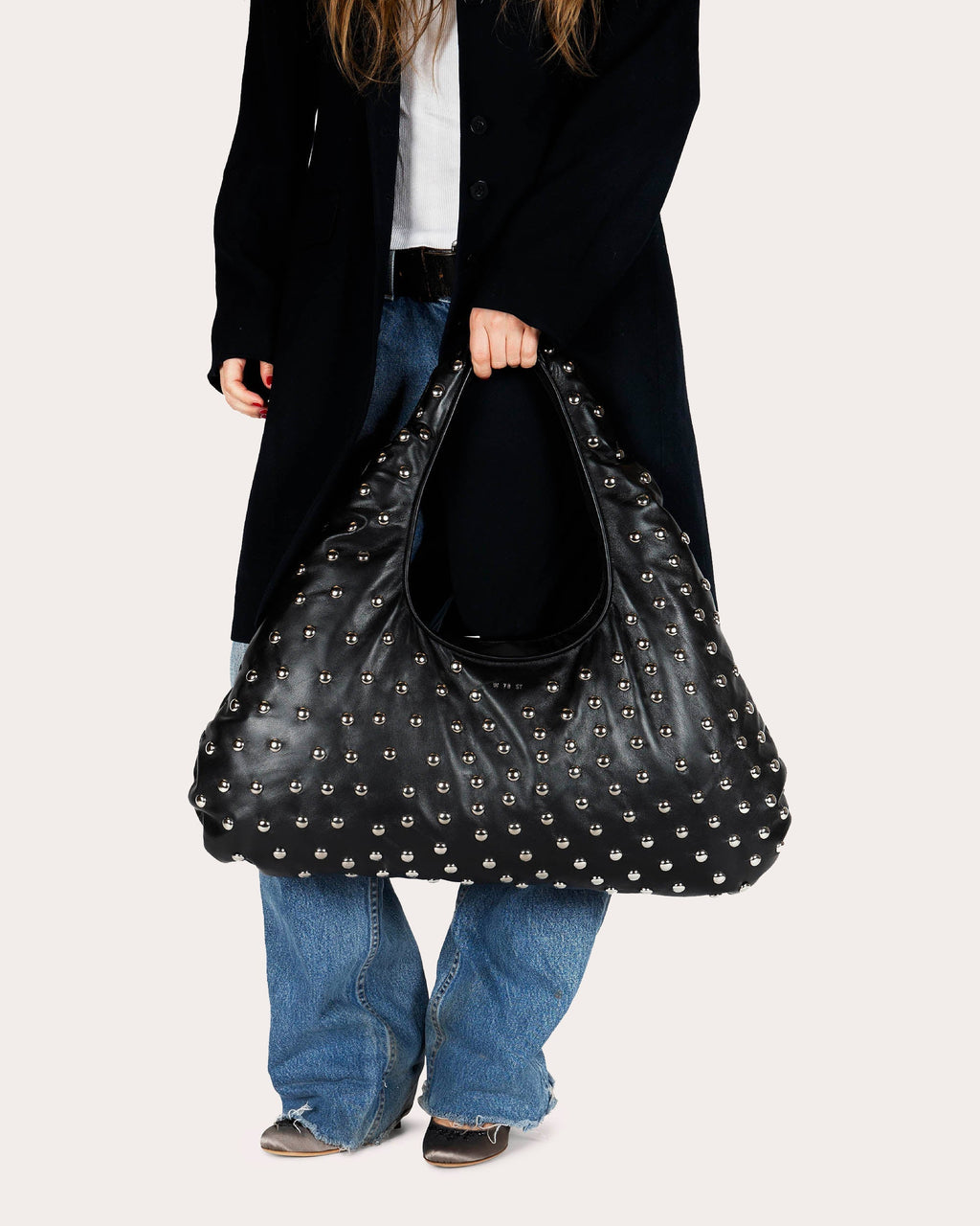 Large Cloud Studded-Leather Shoulder Bag