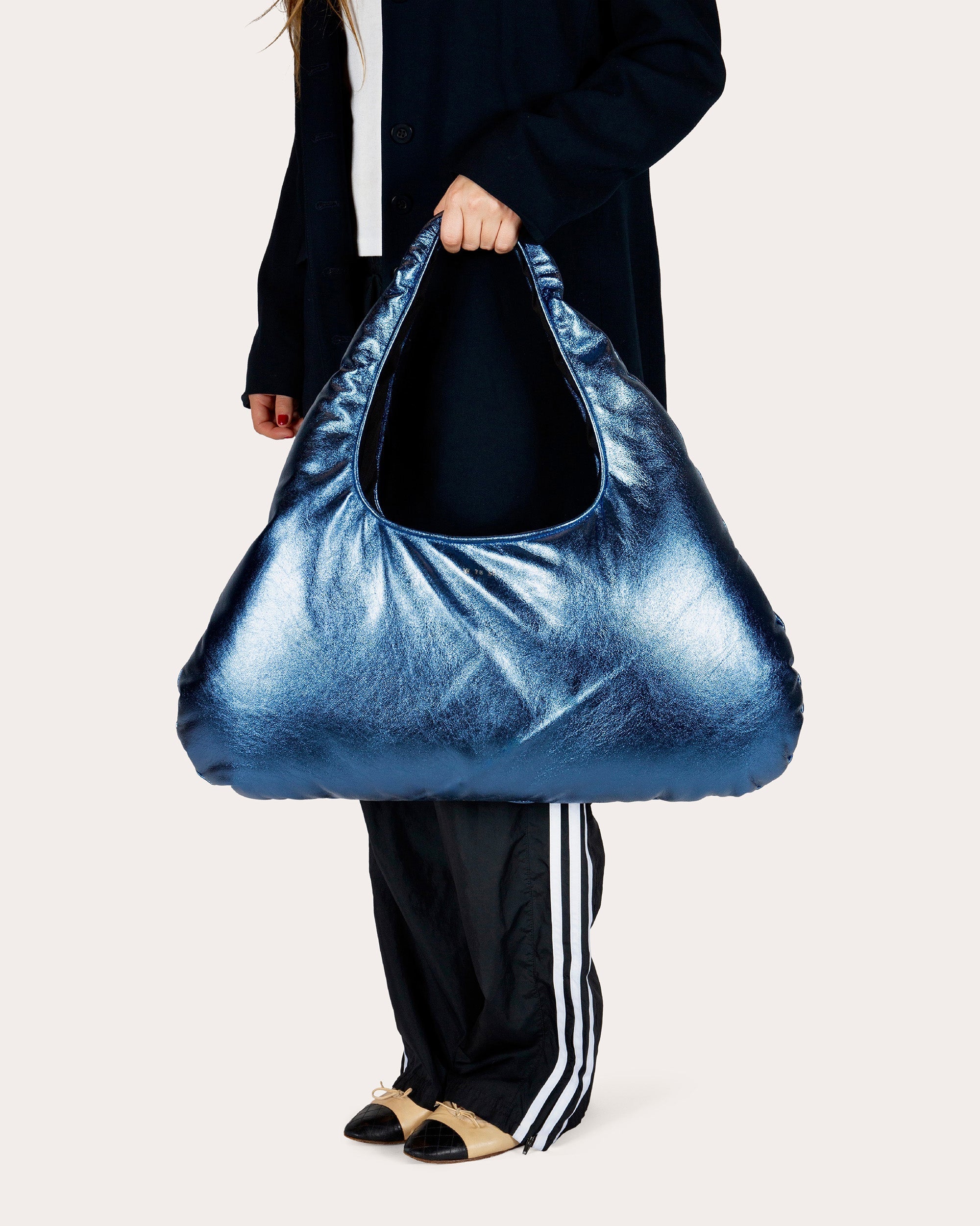 Large Cloud Metallic-Leather Shoulder Bag