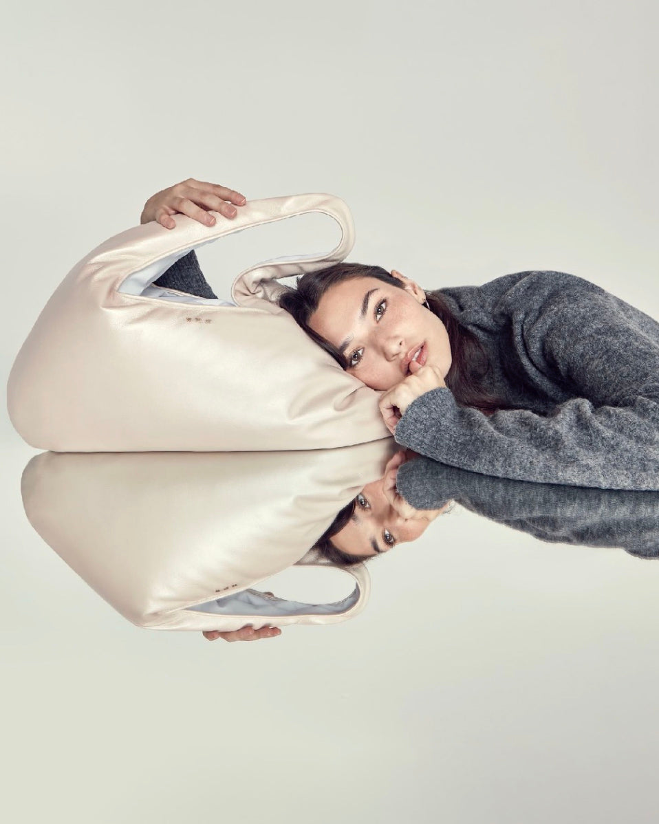 Large Cloud Pearlescent-Leather Shoulder Bag