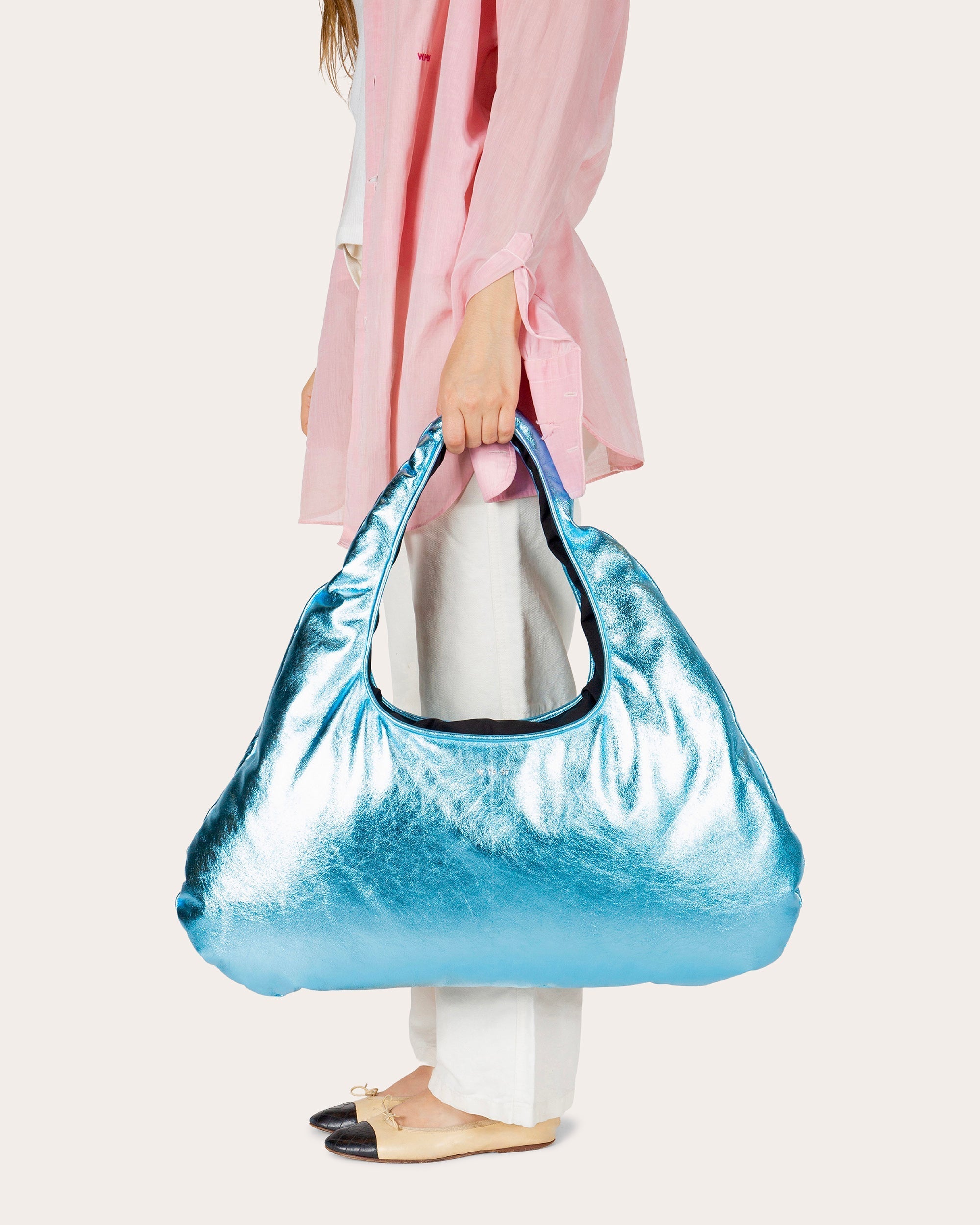 Large Cloud Pearlescent-Leather Shoulder Bag