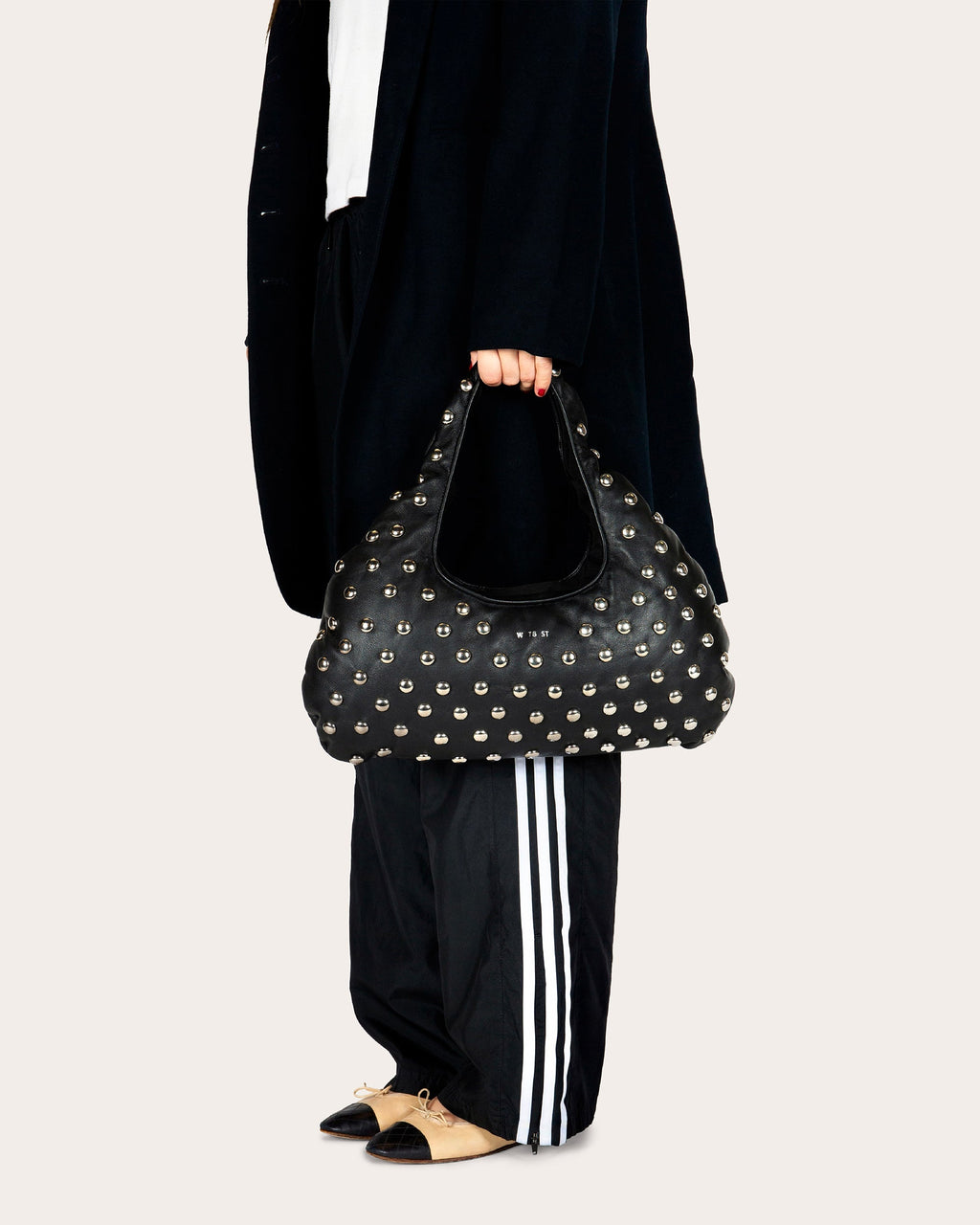 Medium Cloud Studded-Leather Shoulder Bag