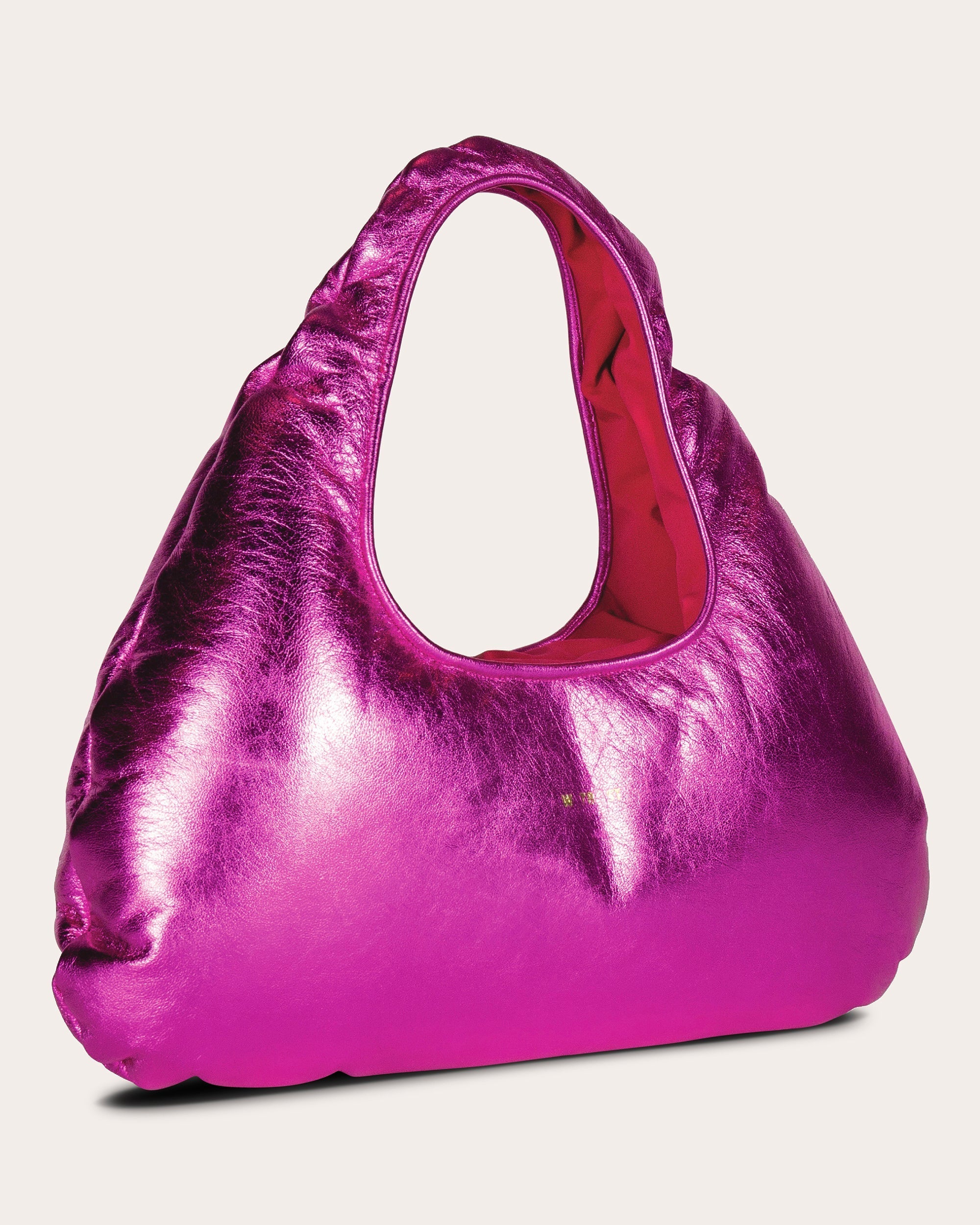 Medium Cloud Metallic-Leather Shoulder Bag