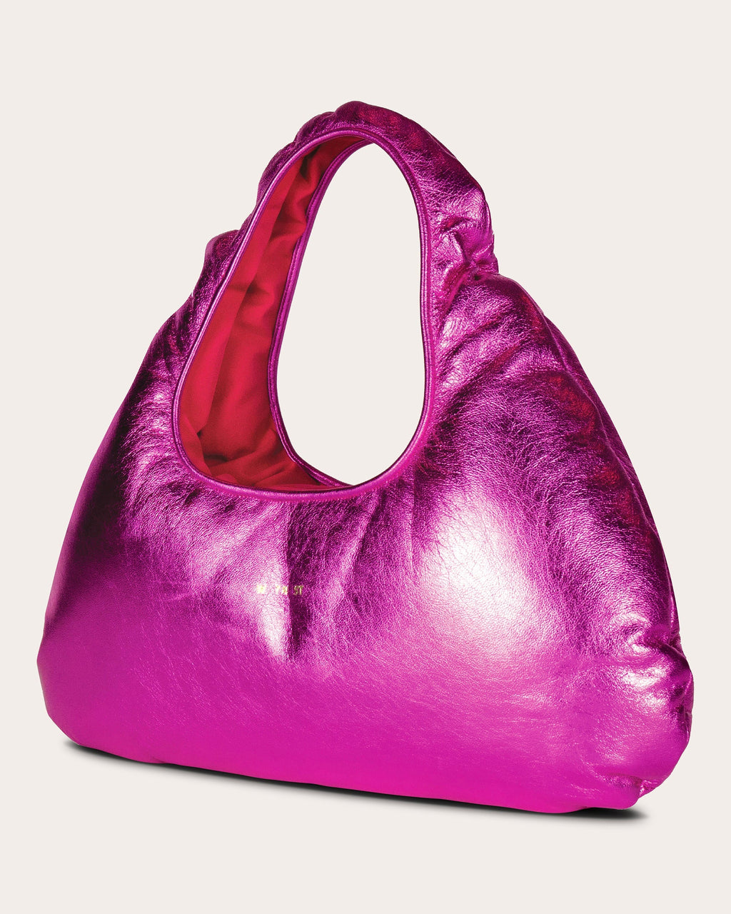 Medium Cloud Metallic-Leather Shoulder Bag