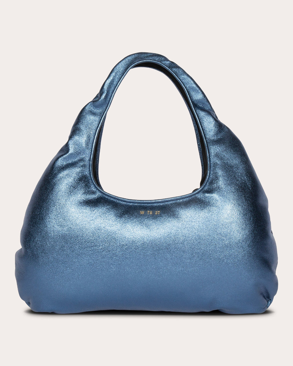 Medium Cloud Metallic-Leather Shoulder Bag