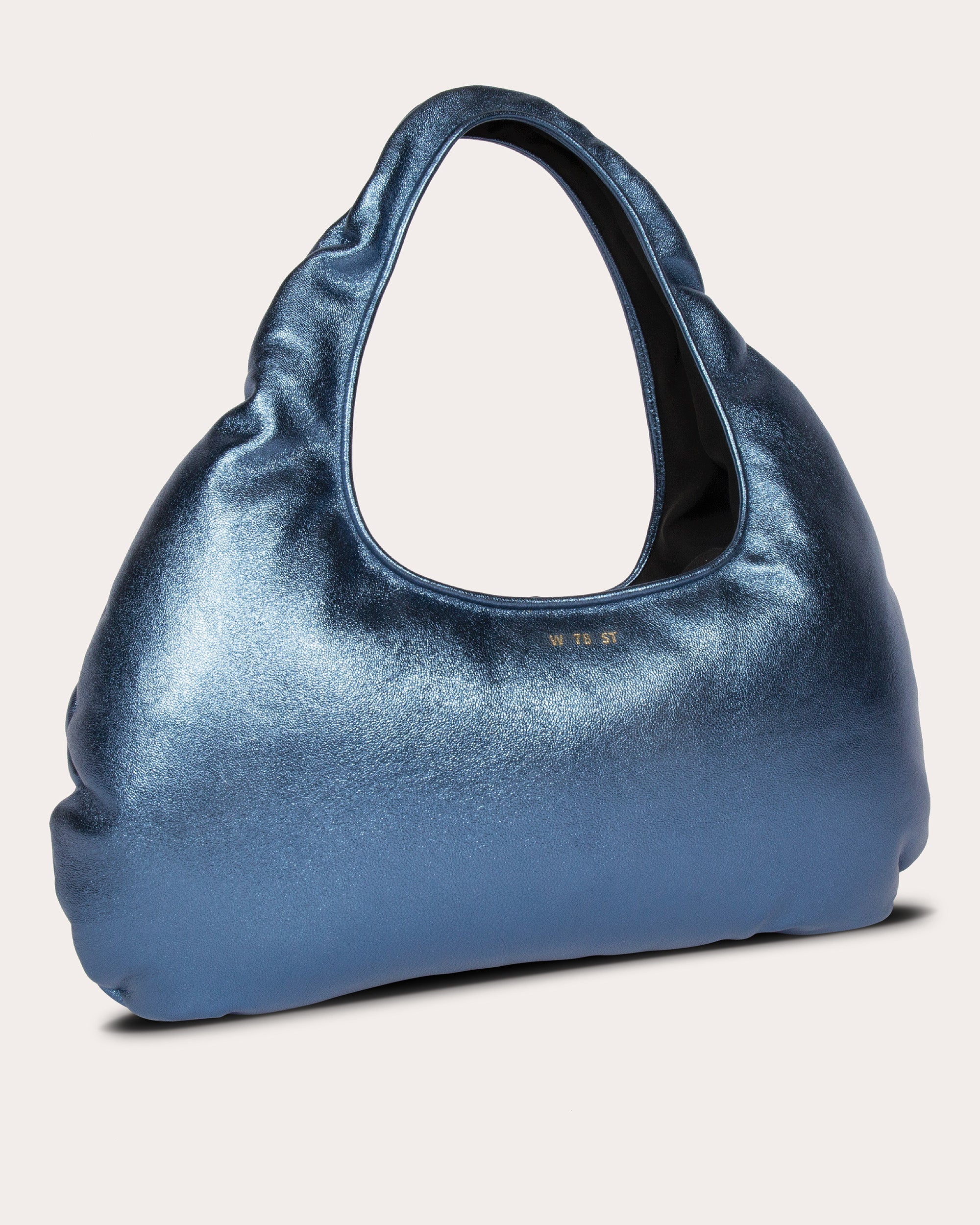 Medium Cloud Metallic-Leather Shoulder Bag