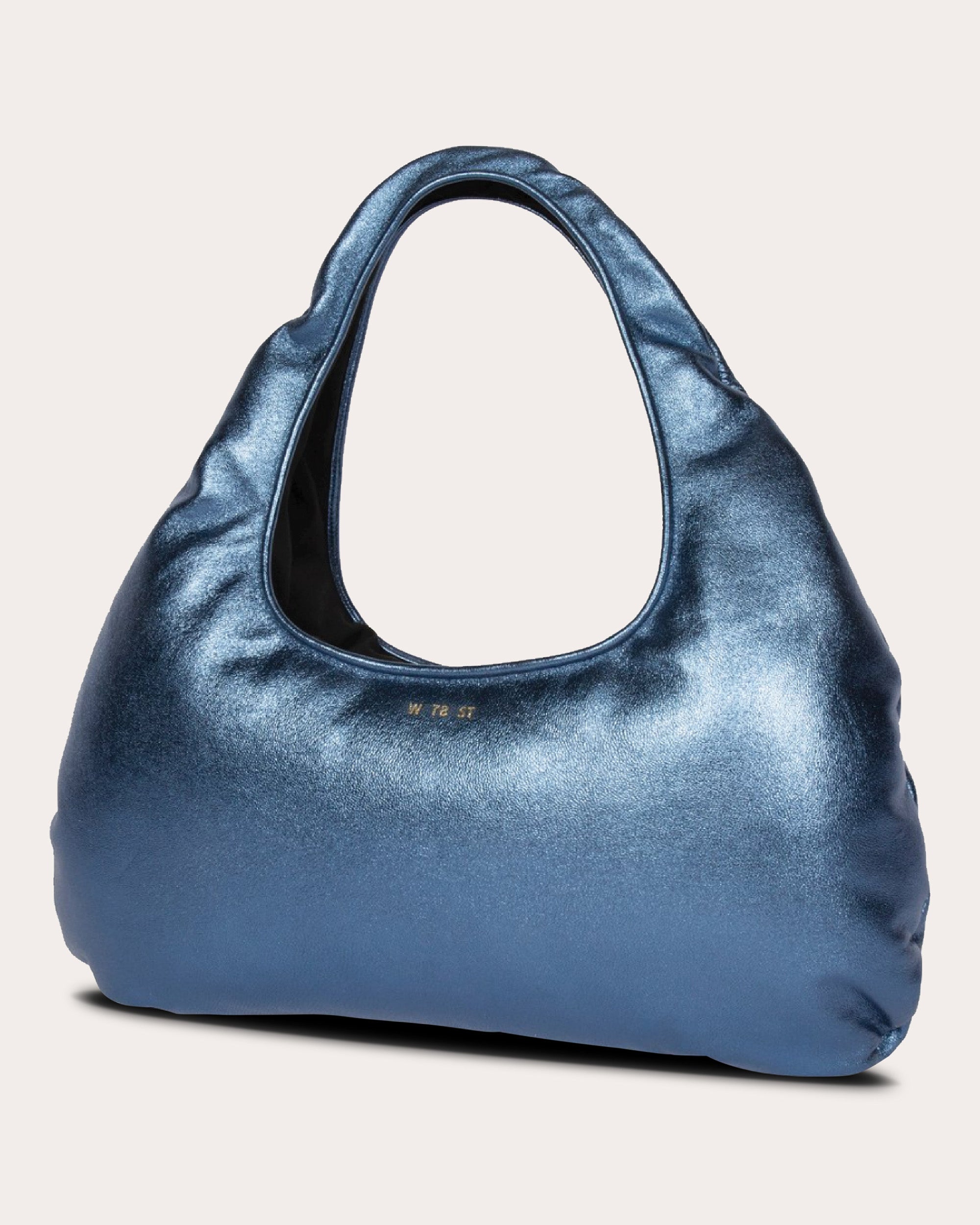 Medium Cloud Metallic-Leather Shoulder Bag