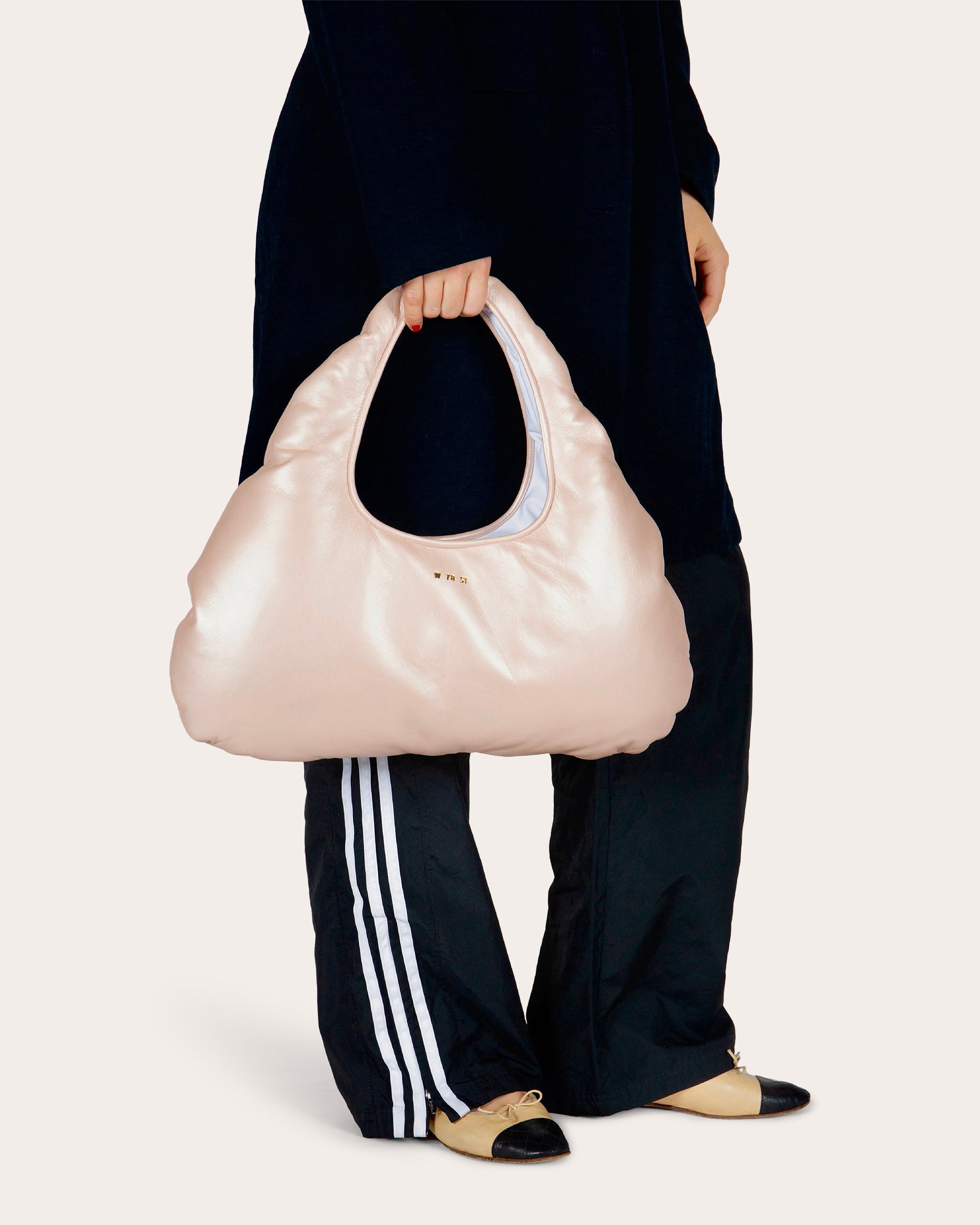 Medium Cloud Pearlescent-Leather Shoulder Bag