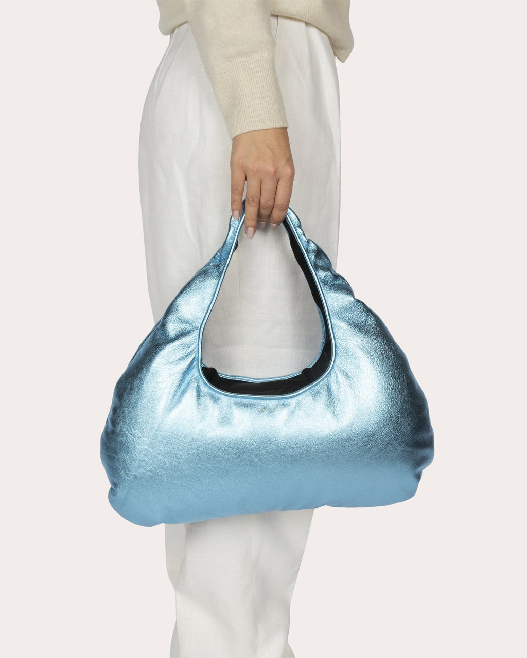Medium Cloud Pearlescent-Leather Shoulder Bag