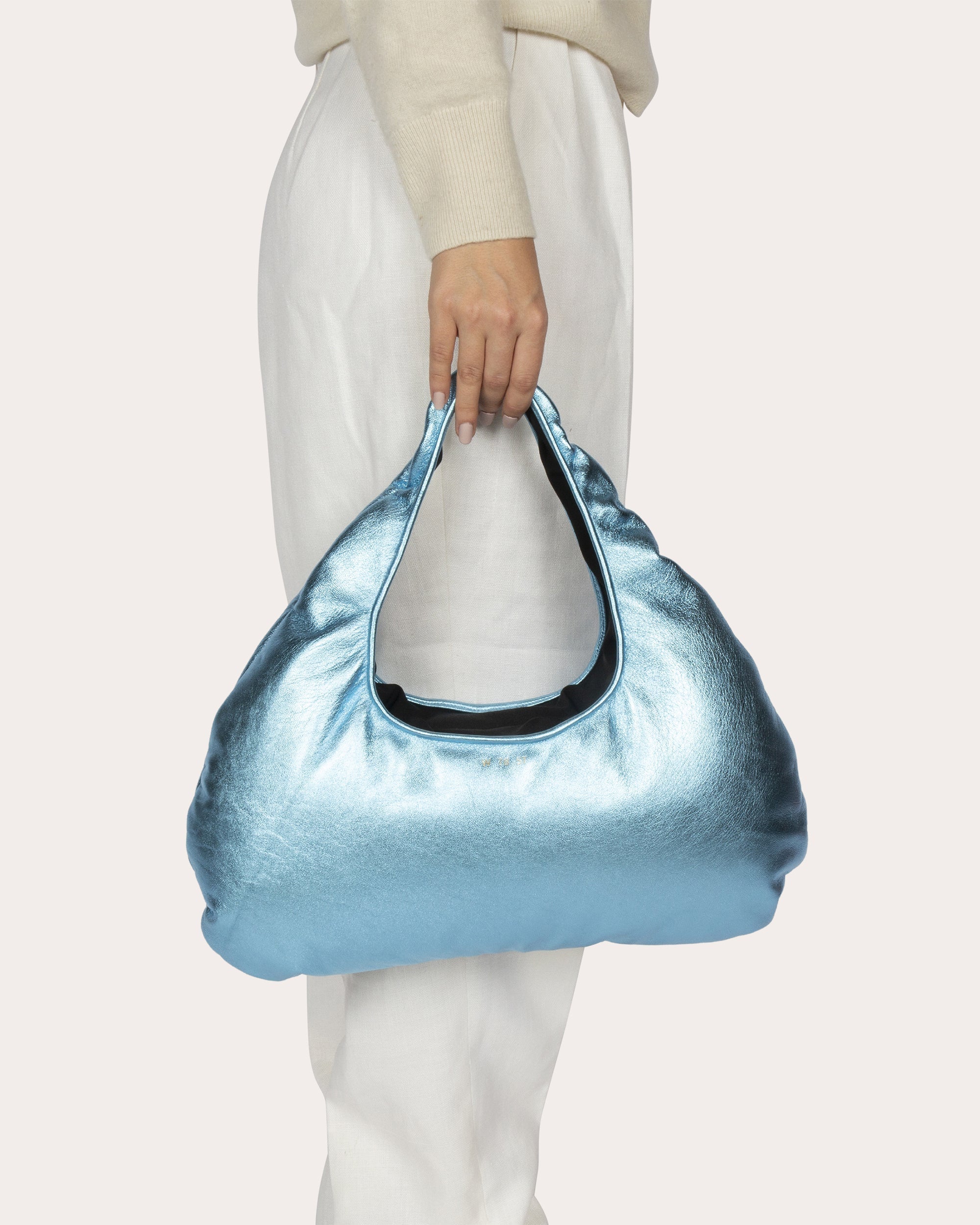 Medium Cloud Pearlescent-Leather Shoulder Bag