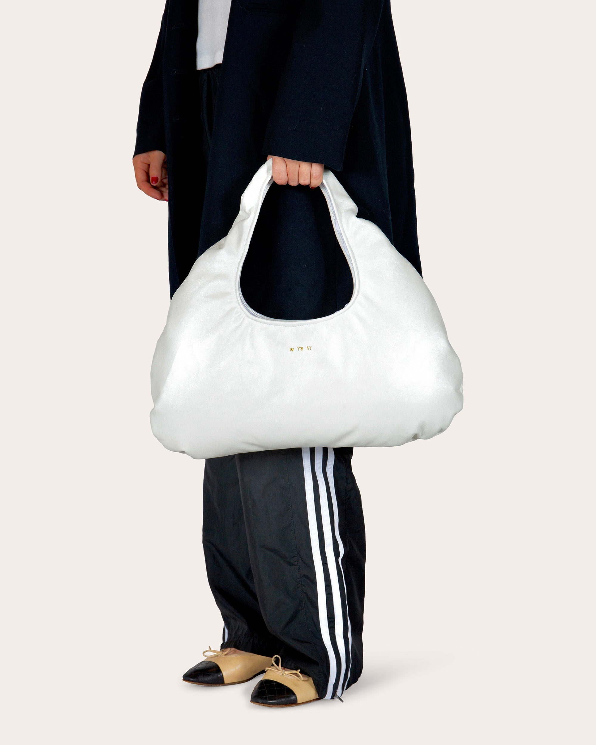 Medium Cloud Pearlescent-Leather Shoulder Bag