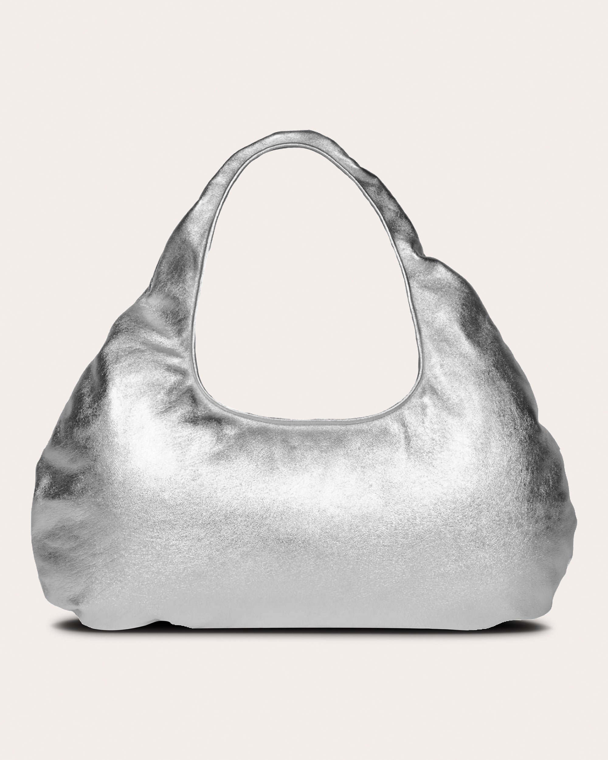 Medium Cloud Metallic-Leather Shoulder Bag