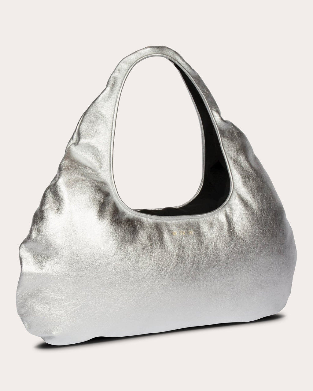 Medium Cloud Metallic-Leather Shoulder Bag