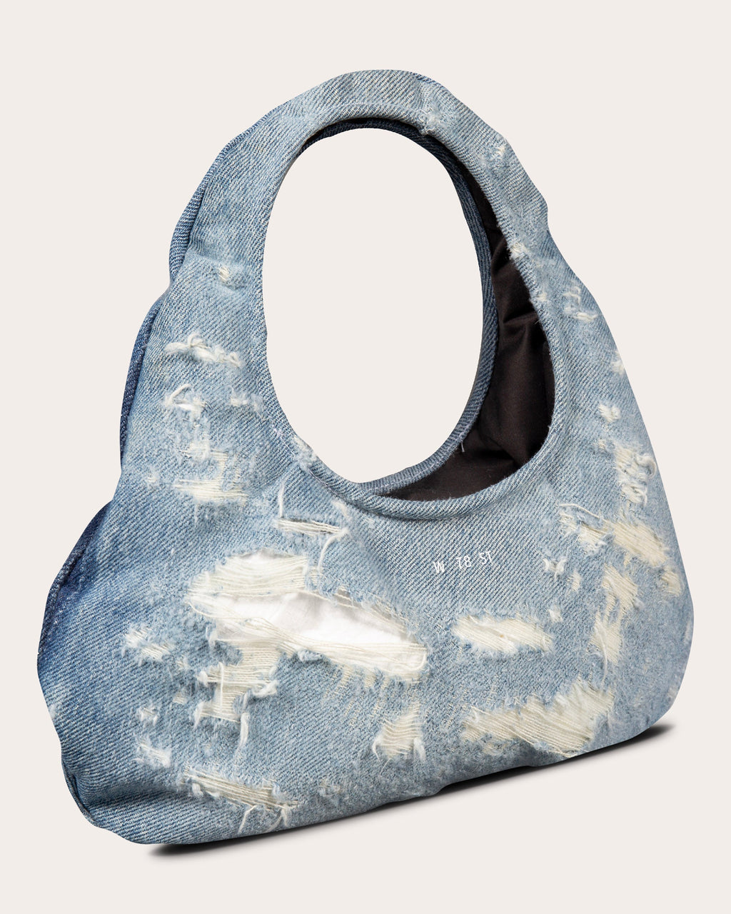 Micro Cloud Distressed-Denim Tote