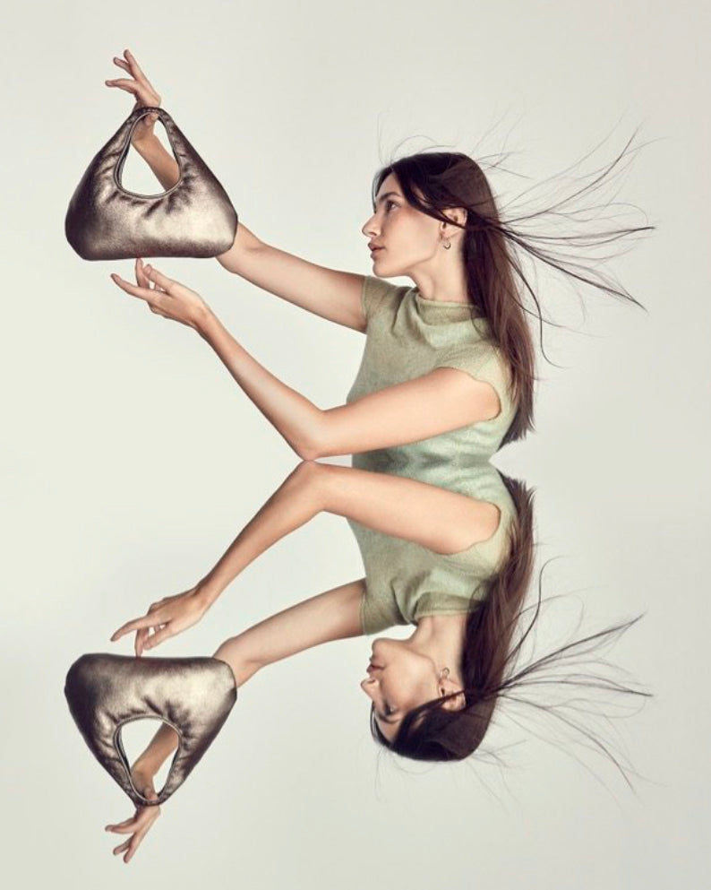Micro Cloud Metallic-Leather Tote